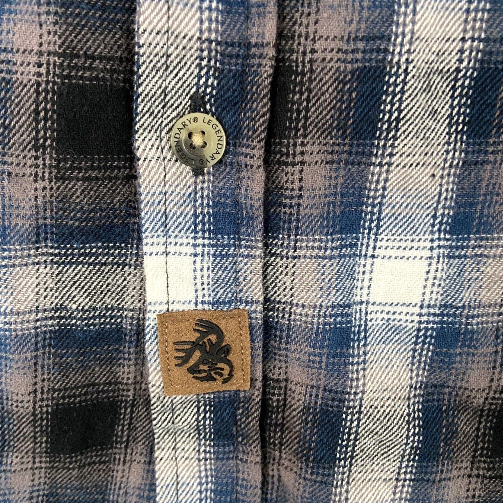 Vintage Legendary Whitetails Mens Plaid Long Sleeve Flannel Shirt Blue White Large Size US L / EU 52-54 / 3 - 3 Thumbnail