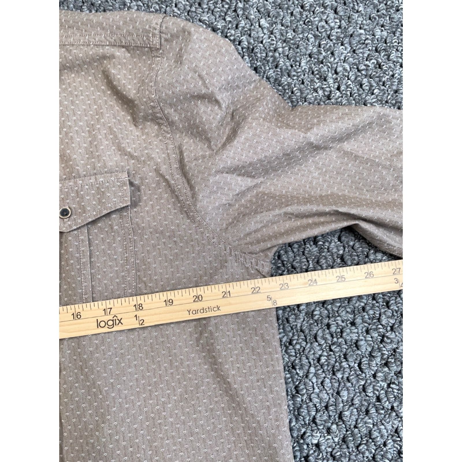 Prana prAna Ascension Shirt Geometric Pattern Lightweight Long Sleeve Button-Up Adult Large Brown Mens Regular Size US L / EU 52-54 / 3 - 7 Thumbnail