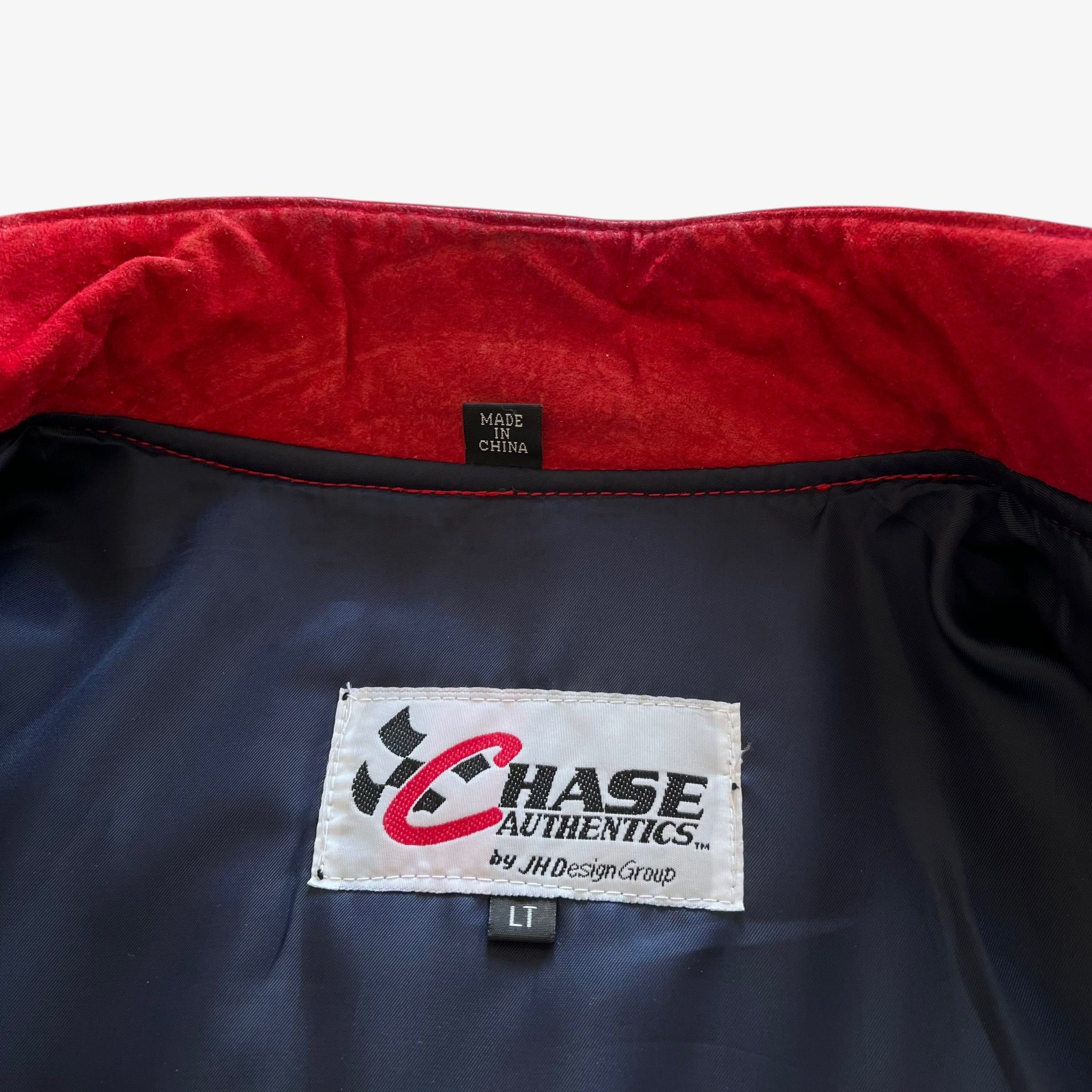 Chase Authentics Vintage 90s Chase Jeff Hamilton Leather NASCAR Jacket Size US L / EU 52-54 / 3 - 3 Thumbnail