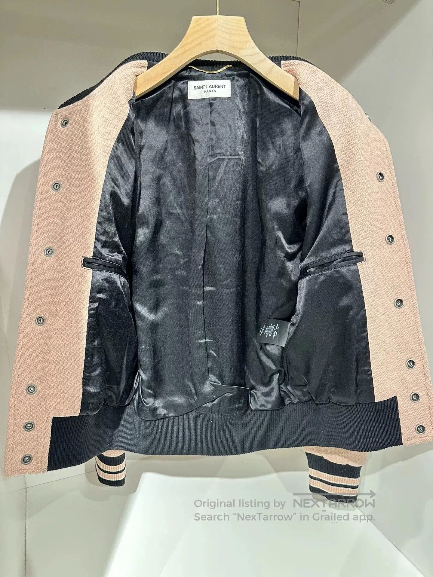 Saint Laurent Paris Saint Laurent Pink Baseball Jacket. Size XS / US 0-2 / IT 36-38 - 3 Thumbnail