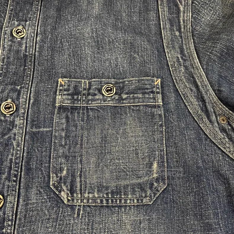 RRL Ralph Lauren RRL Ralph Lauren Washed and Destroyed Vintage Work Shirt Size US M / EU 48-50 / 2 - 7 Thumbnail