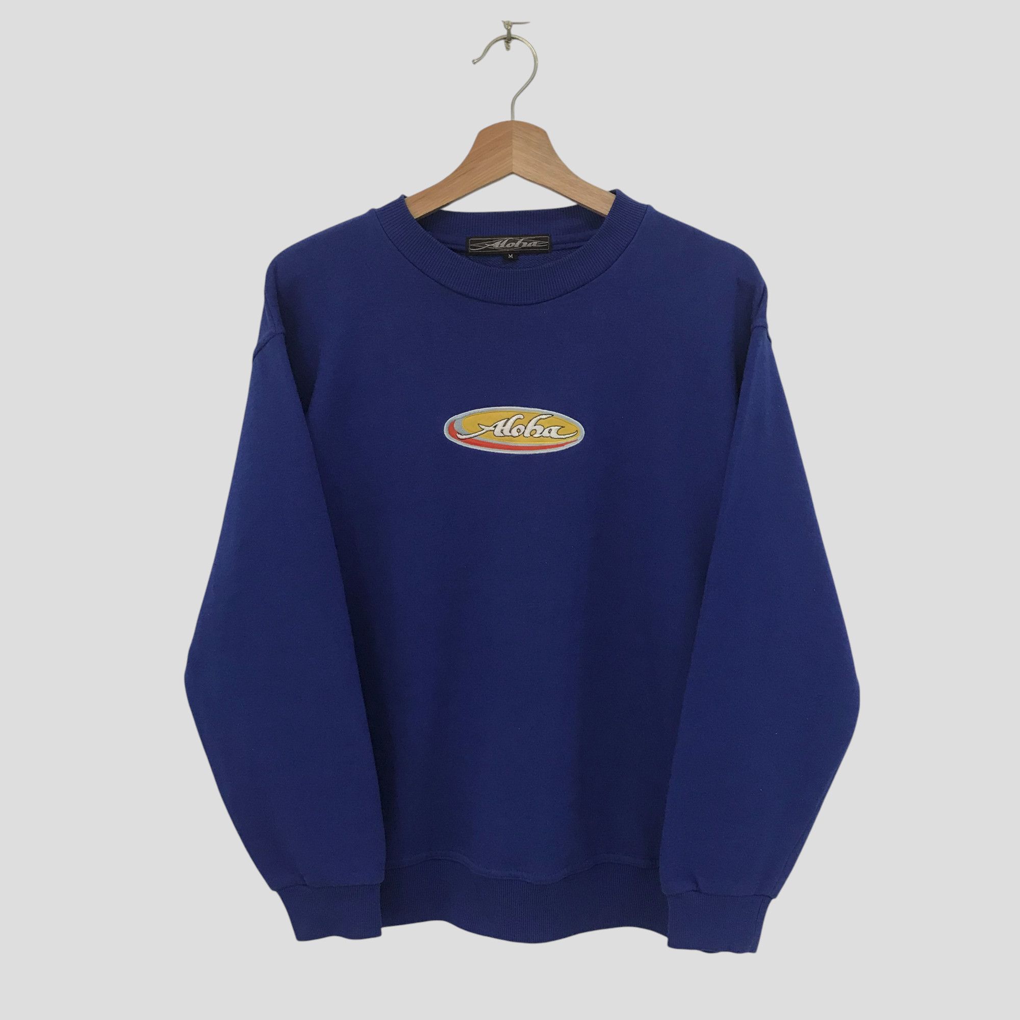 Vintage Vintage 90's Aloha Blue Sweatshirt Medium - 631 Size US M / EU 48-50 / 2 - 1 Thumbnail