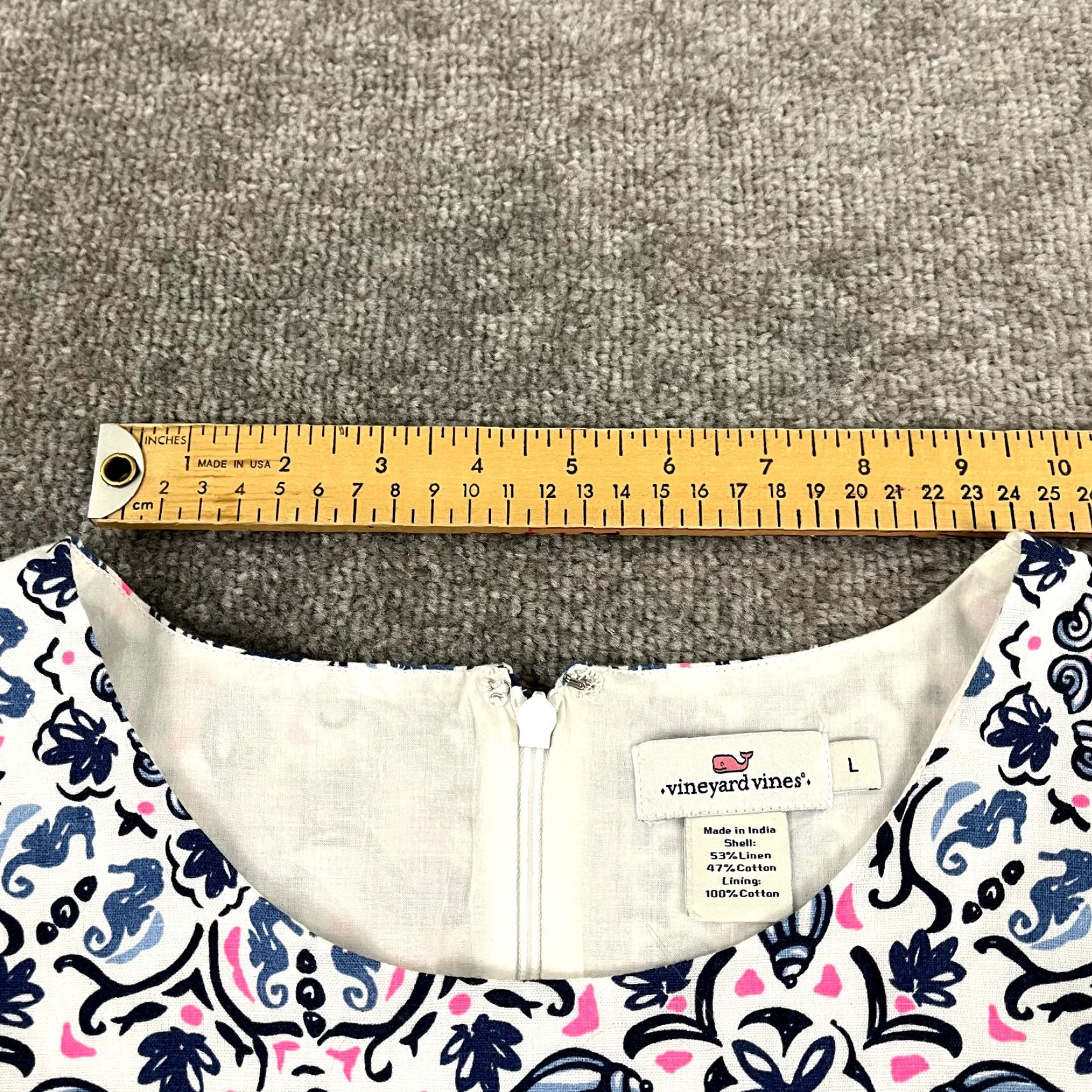Vineyard Vines Vineyard Vines Women's Dress Large Abstract Shell Seahorse Linen Blend Beach Casual Party Summer Size L / US 10 / IT 46 - 5 Thumbnail