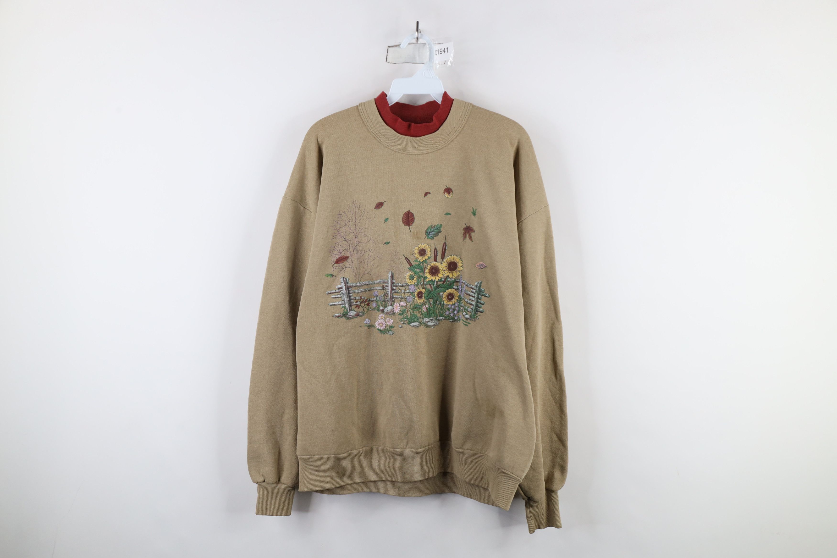 Vintage Vintage 90s Streetwear Autumn Country Sunflowers Sweatshirt Size XXL / US 16-18 / IT 52-54 - 1 Thumbnail