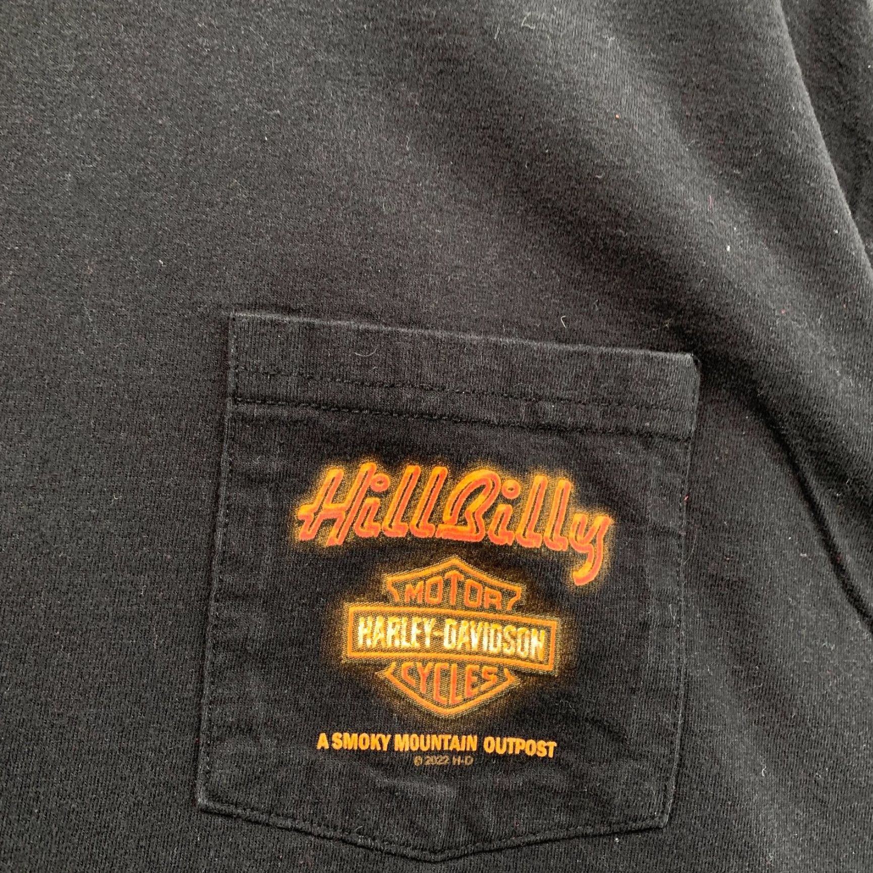 Harley Davidson Harley-Davidson Pocket Shirt Mens Large Black Hill Billy Smoky Mountain Outpost Size US L / EU 52-54 / 3 - 5 Thumbnail