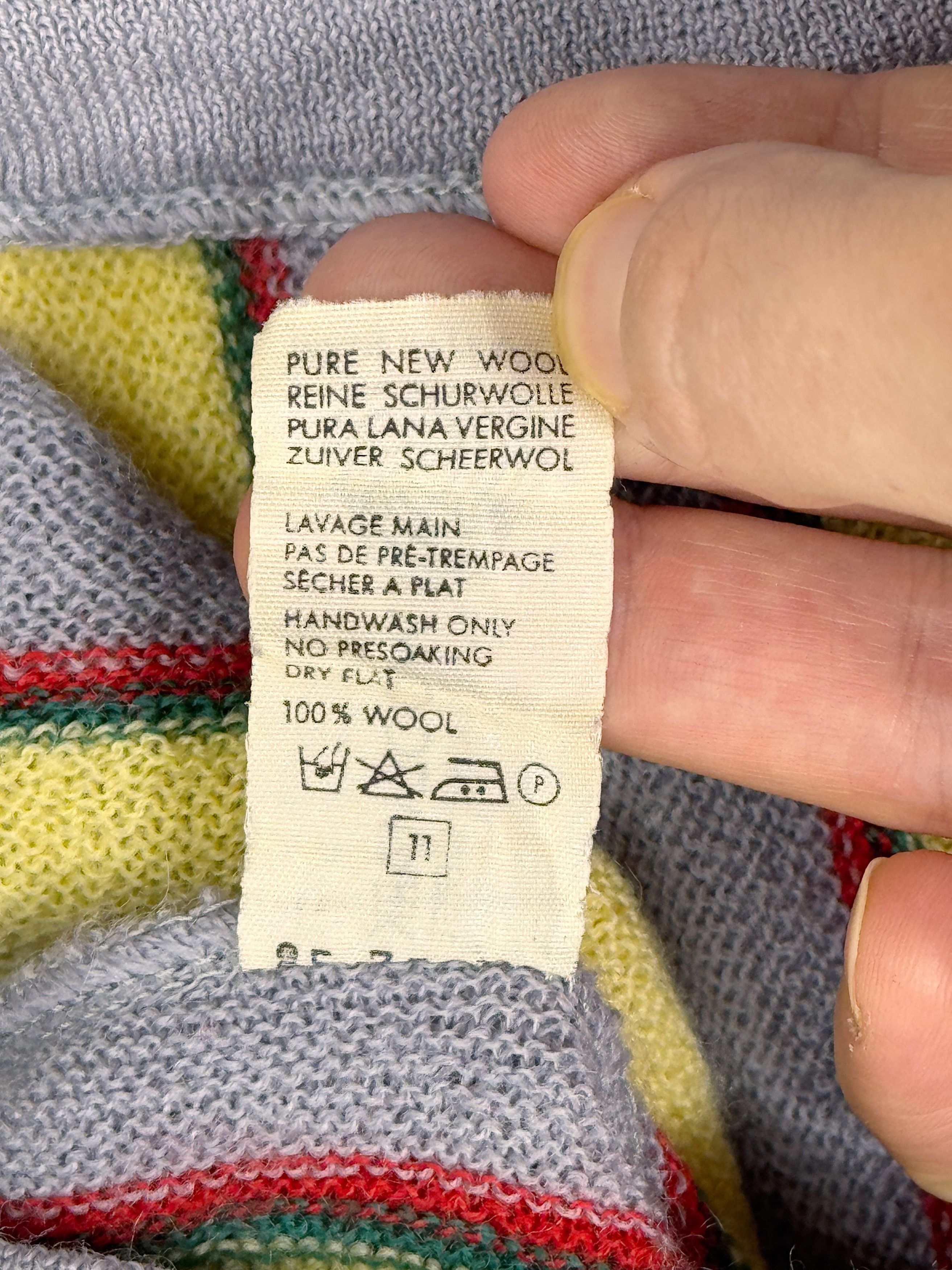 Lacoste Vintage Chemise Lacoste Sweater V-Neck Wool Striped Size US L / EU 52-54 / 3 - 19 Thumbnail