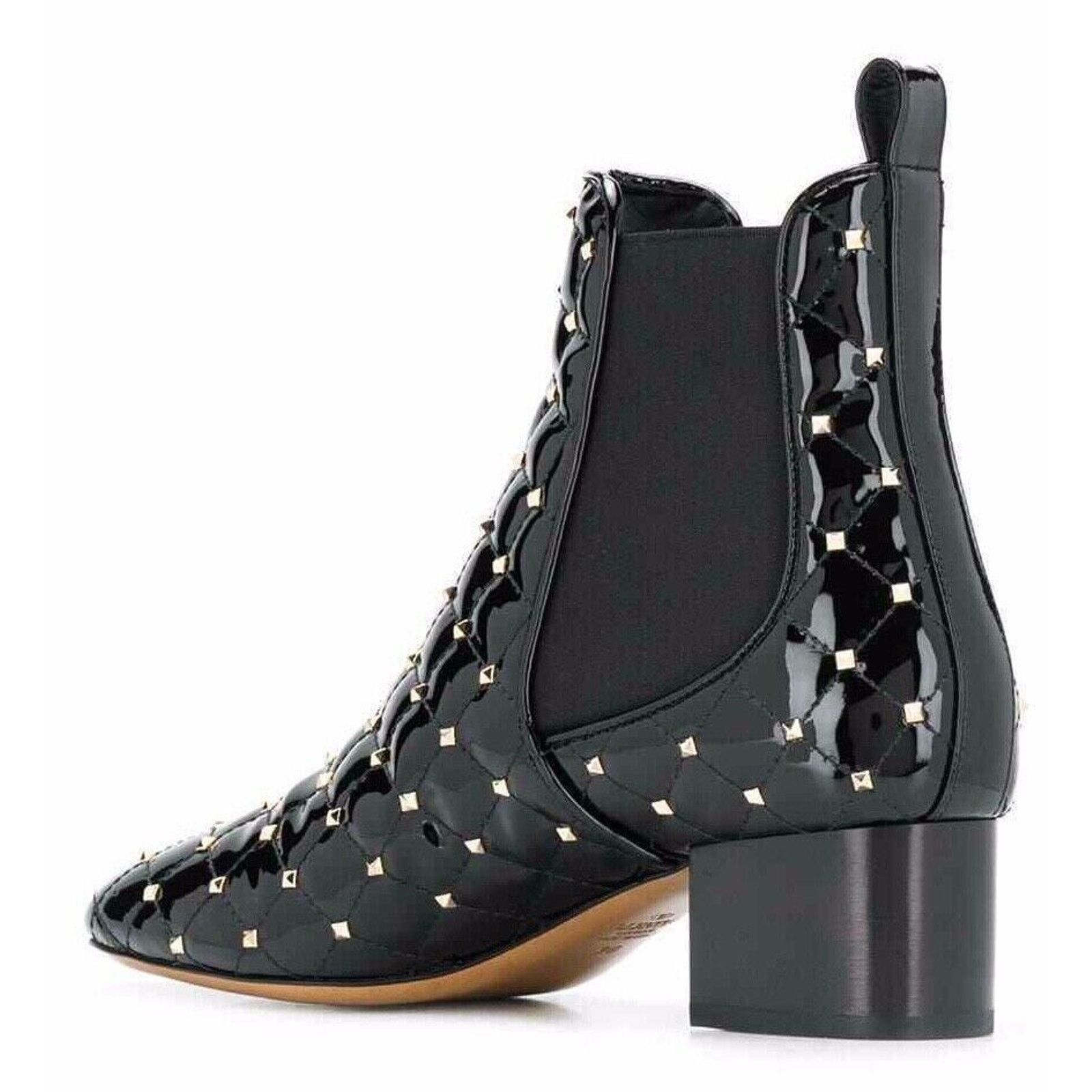 Valentino Valentino Rockstud Chelsea Spike Black Patent Stud Heel Size US 7.5 / IT 37.5 - 8 Thumbnail