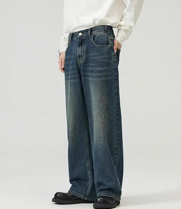 Japanese Brand loose wide-leg washed baggy jeans for men Size US 32 / EU 48 - 3 Thumbnail