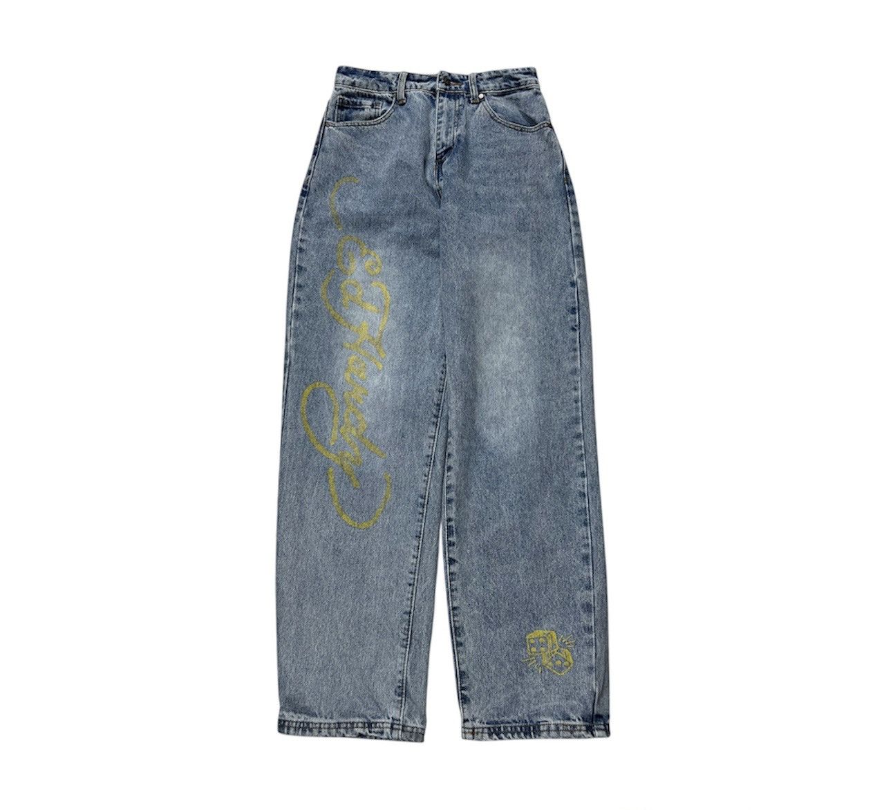 Ed Hardy Ed Hardy born wild boyfriend jeans wolf print y2k baggy pant Size 27" / US 4 / IT 40 - 1 Thumbnail