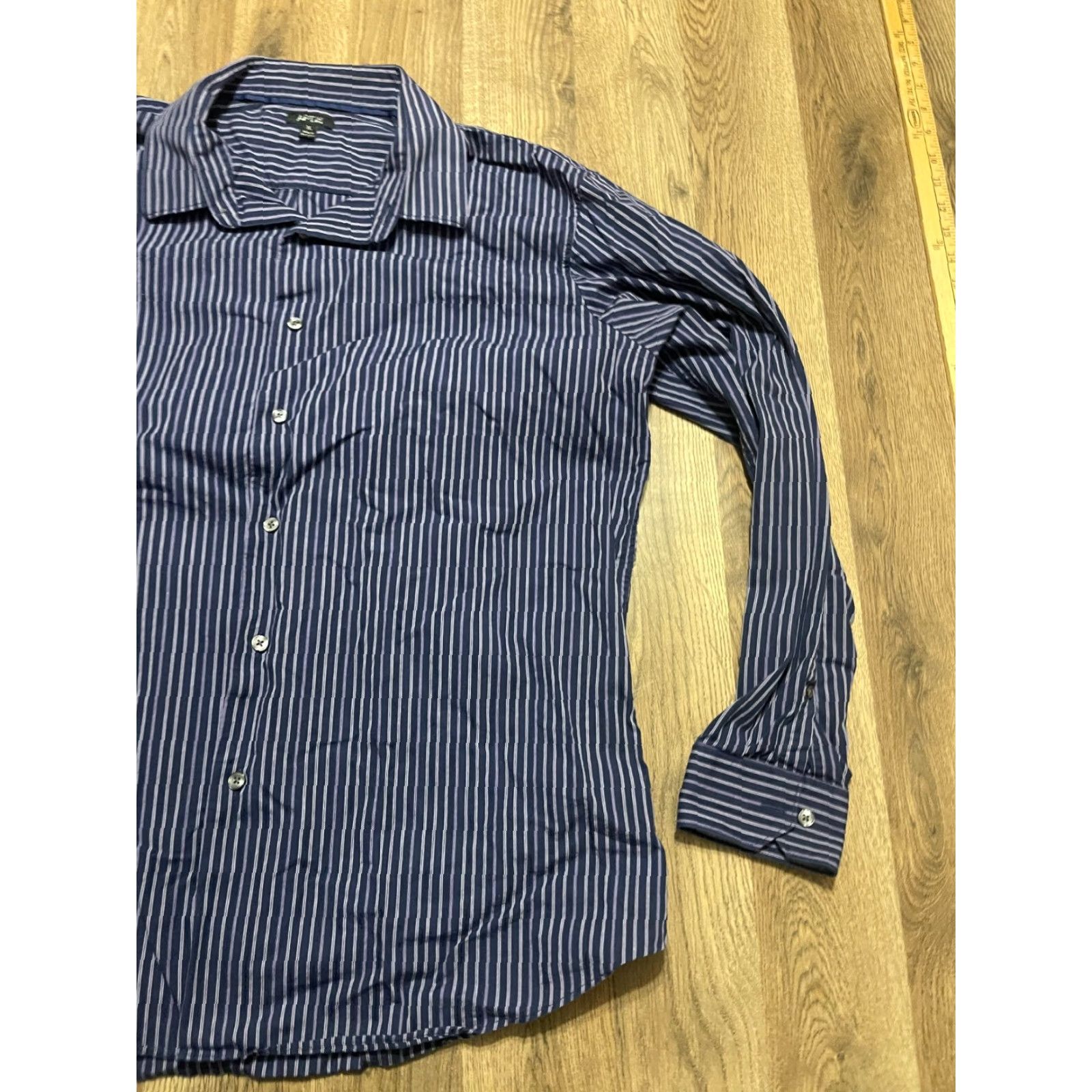 Apt. 9 Apt. 9 Shirt Mens XL Blue Pink Striped Button Up Long Sleeve Size US XL / EU 56 / 4 - 4 Thumbnail