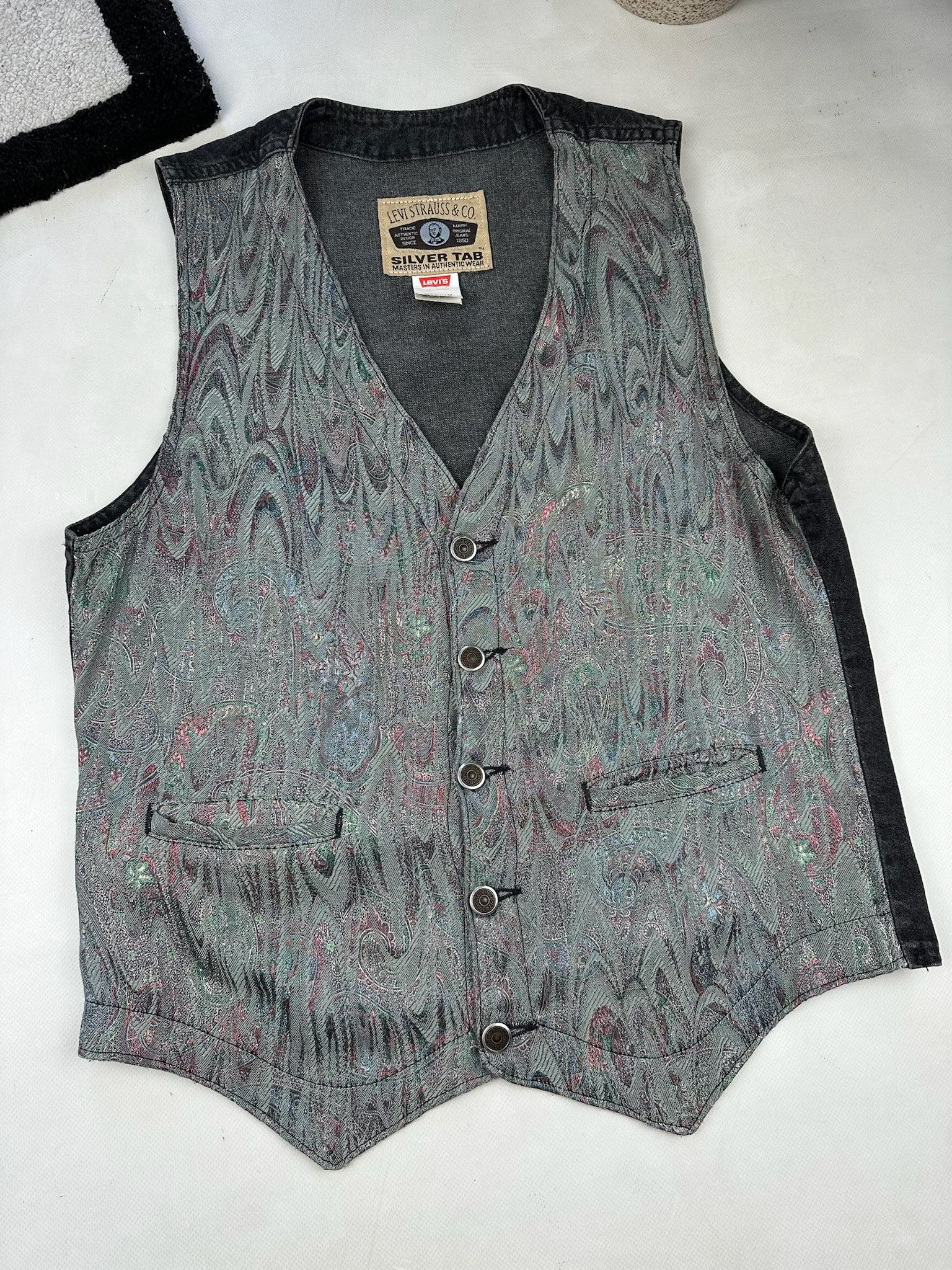 Levi's Vintage Levi’s Silvertab acid Vest Biker Style Size US M / EU 48-50 / 2 - 1 Thumbnail