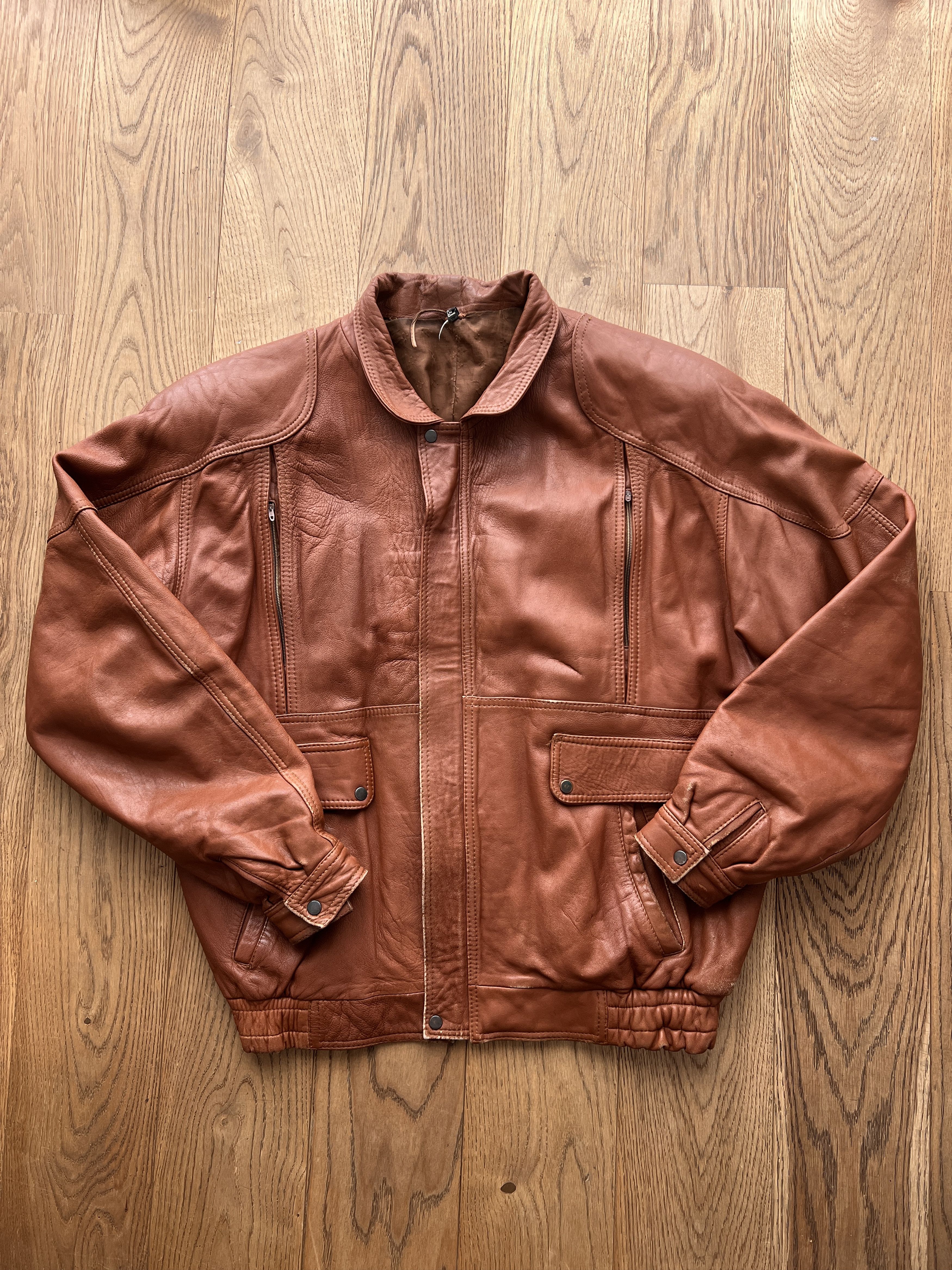 Genuine Leather Vintage 90s Boxy Cropped Leather Jacket Y2K Avant Garde Rare Size US M / EU 48-50 / 2 - 1 Thumbnail