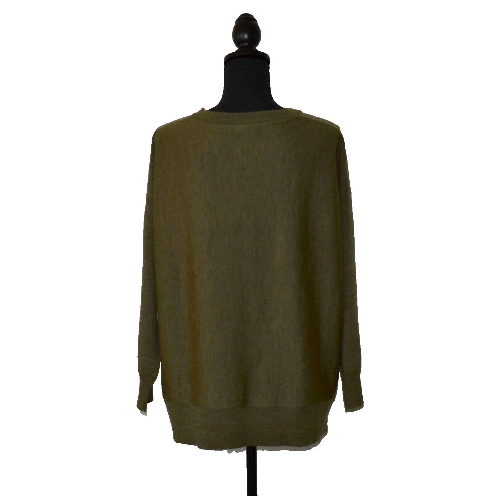 Eileen Fisher NEW EILEEN FISHER Olive Green Merino Wool Relaxed Sweater M Size M / US 6-8 / IT 42-44 - 3 Thumbnail