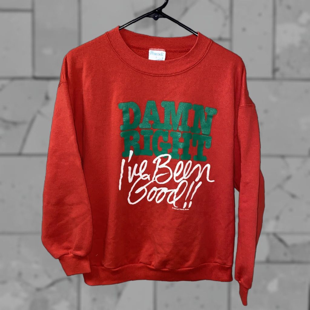 Vintage VINTAGE Peacock Sweatshirt L Mens Red Fleece Lined DAMN RIGHT Size L USA Size US L / EU 52-54 / 3 - 1 Thumbnail