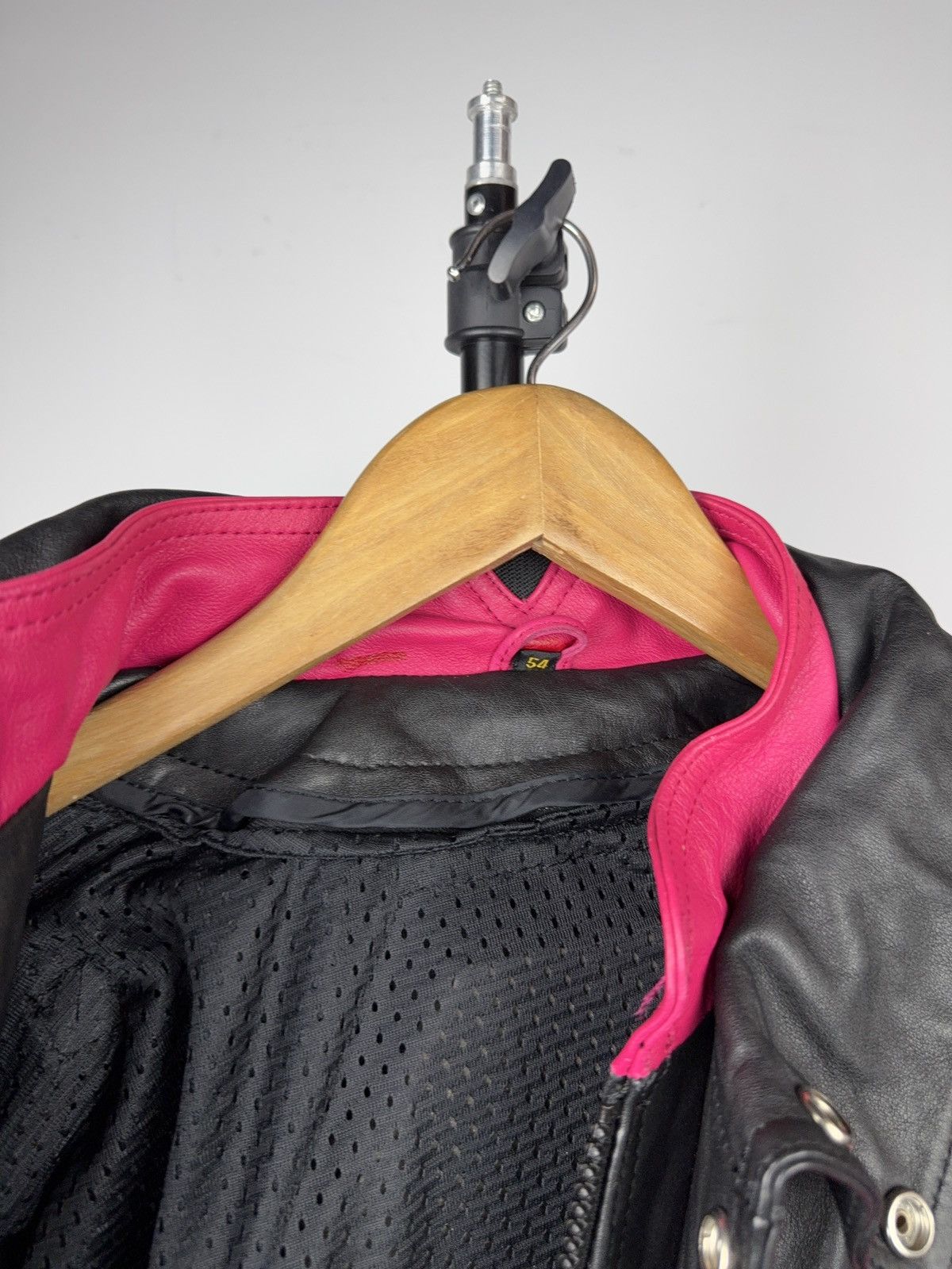 Genuine Leather Vintage 00s Leather Moto Racing Jacket Pink Black EU54 Size US L / EU 52-54 / 3 - 19 Thumbnail
