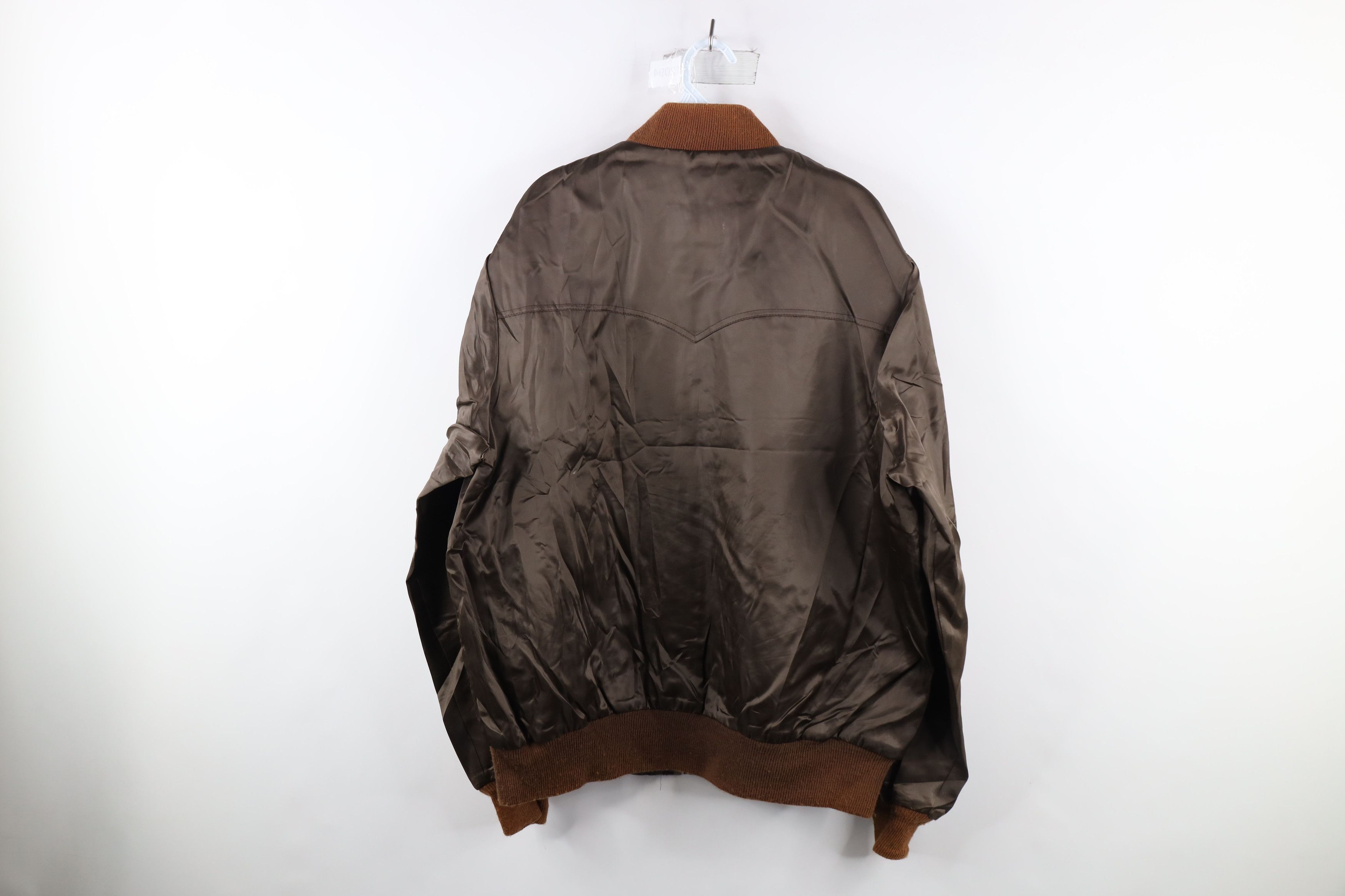 Vintage Vintage 80s Walls Blank Satin Bomber Jacket Brown USA Size US XXL / EU 58 / 5 - 12 Thumbnail