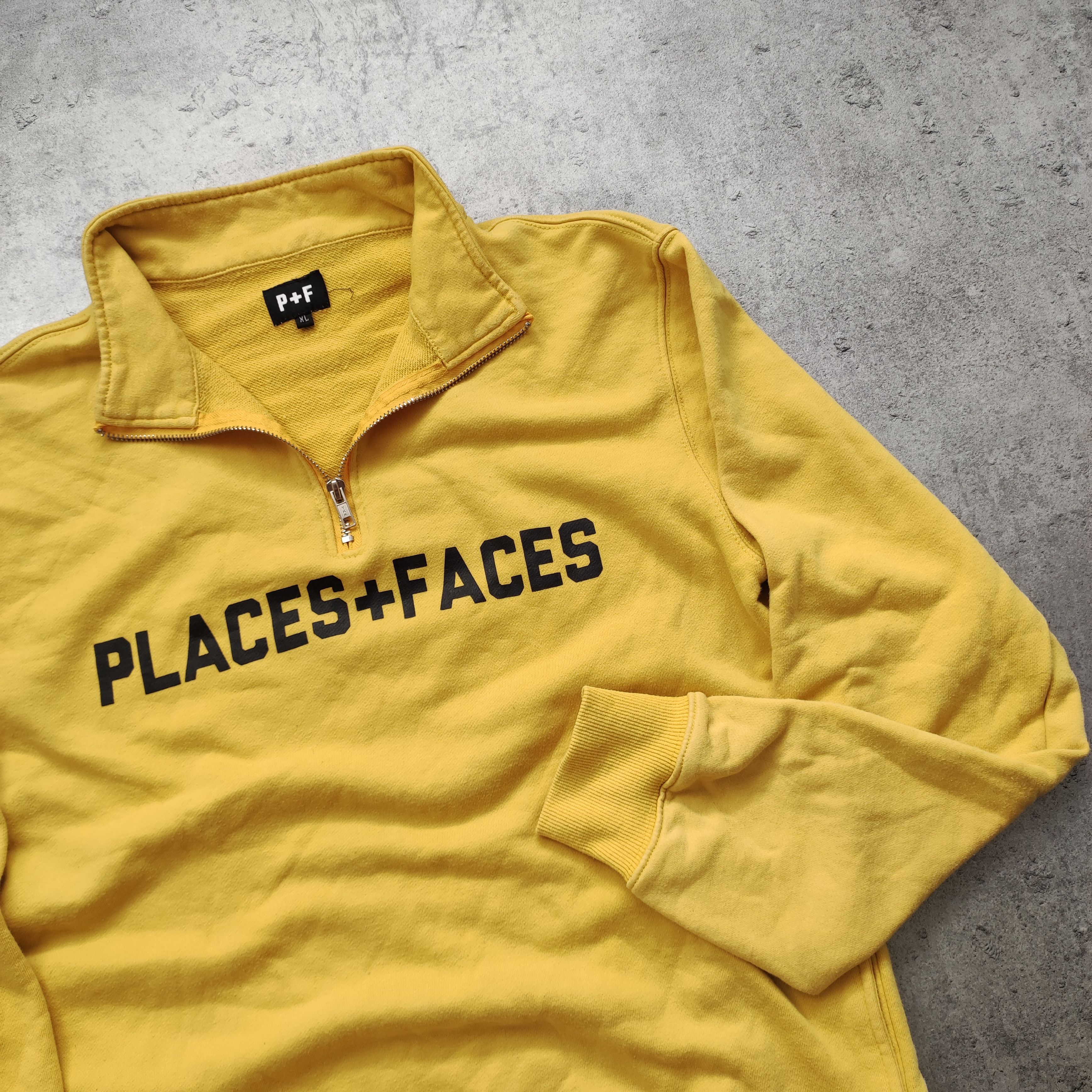 Places + Faces Places + Faces Big Classic Logo Yellow Zip Sweatshirt Size US M / EU 48-50 / 2 - 3 Thumbnail