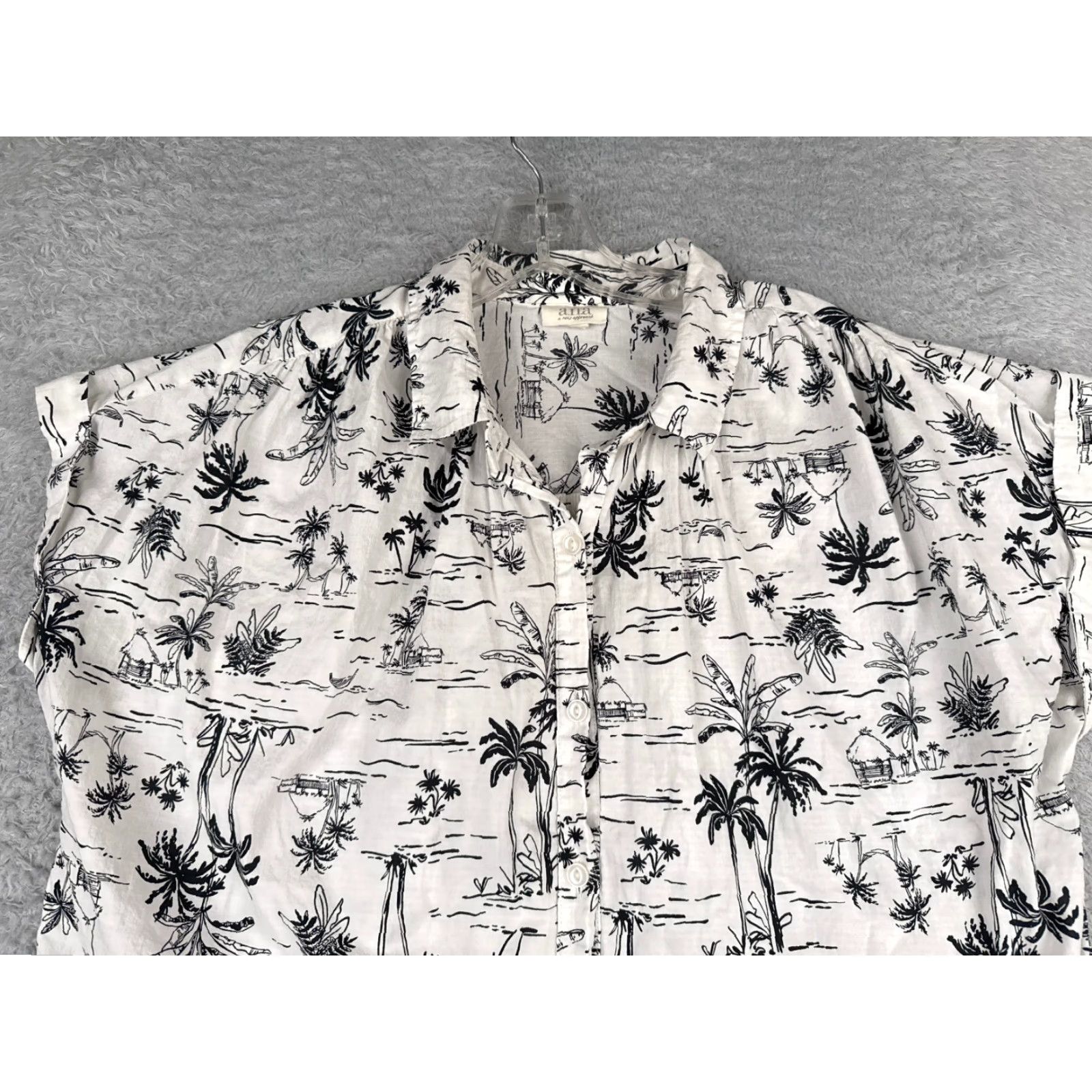 Vintage Vintage Ana A New Approach Hawaiian Shirt Women Large White Cotton Blend Floral 90s Size L / US 10 / IT 46 - 4 Thumbnail