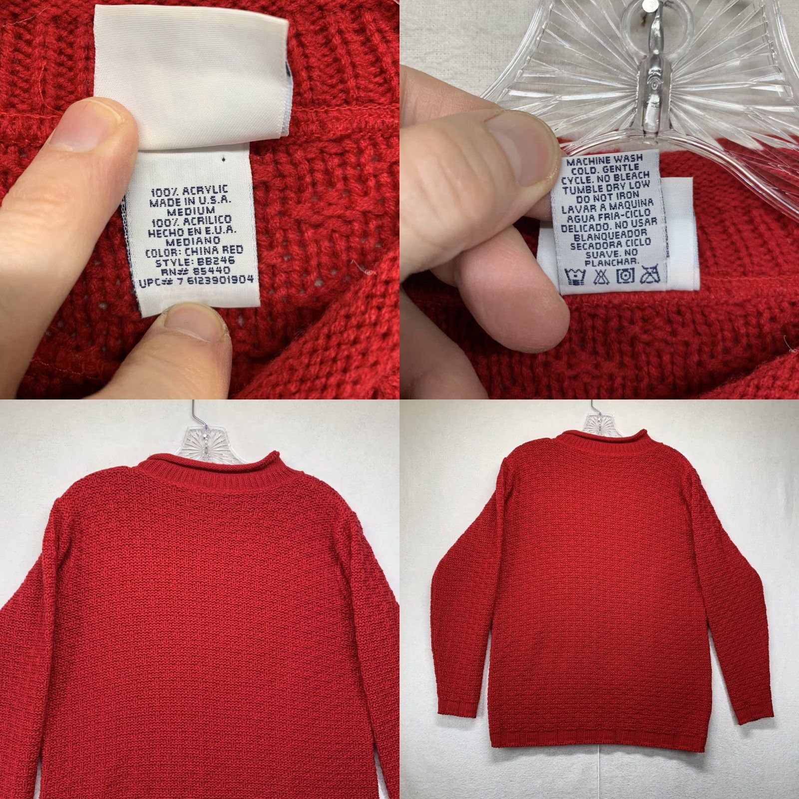 Vintage VINTAGE Bobbie Brooks Red Cable-Knit Sweater Women’s Large Pullover 80s Classic Made in USA Size L / US 10 / IT 46 - 8 Thumbnail