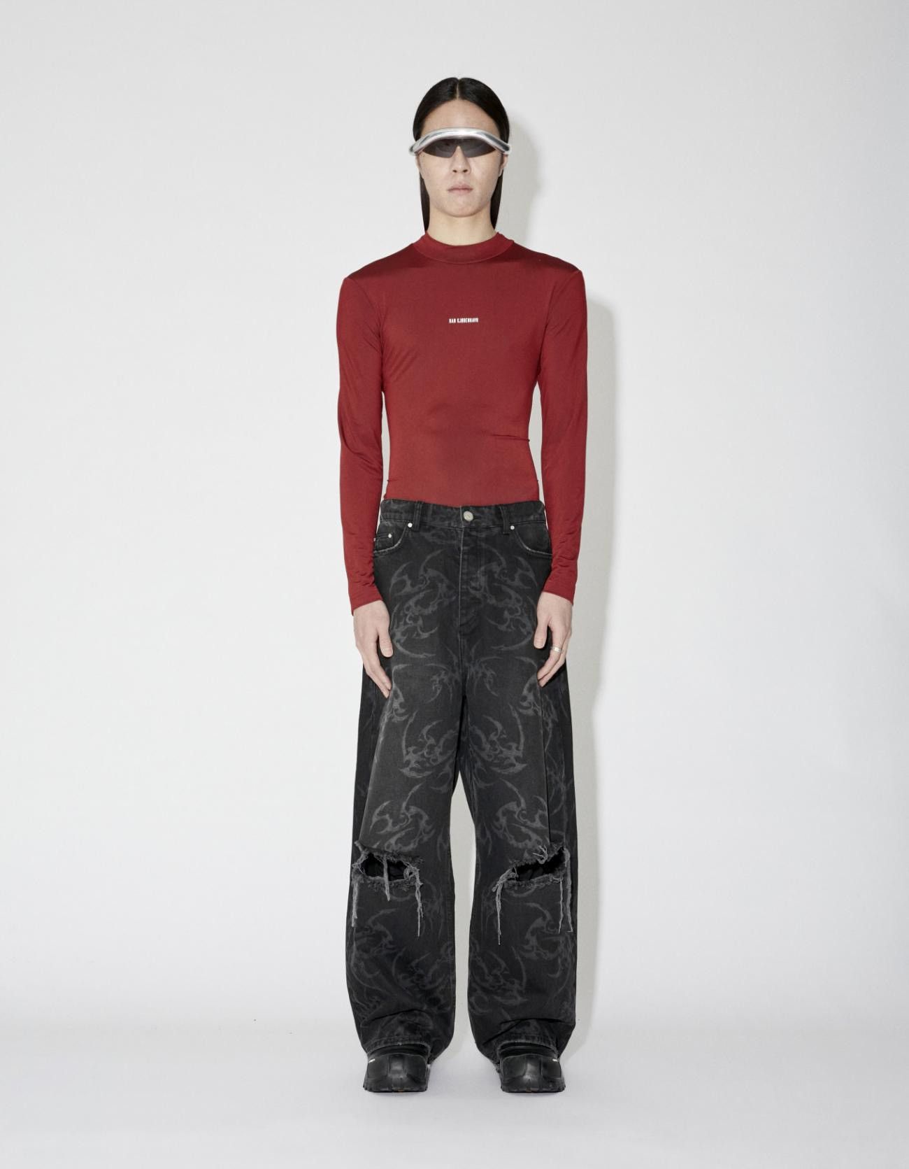 !DS! SS23 Han Kjobenhavn Logo Stretch Jersey Red Turtleneck