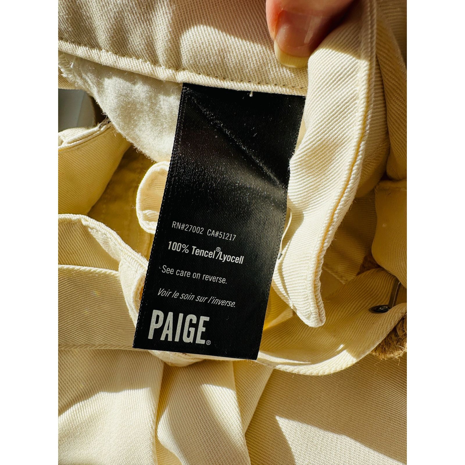 Paige PAIGE Birch Cream Wide Leg Pleated Pants w/ Belt Women US 0 Size 25" / US 0 / IT 36 - 8 Thumbnail