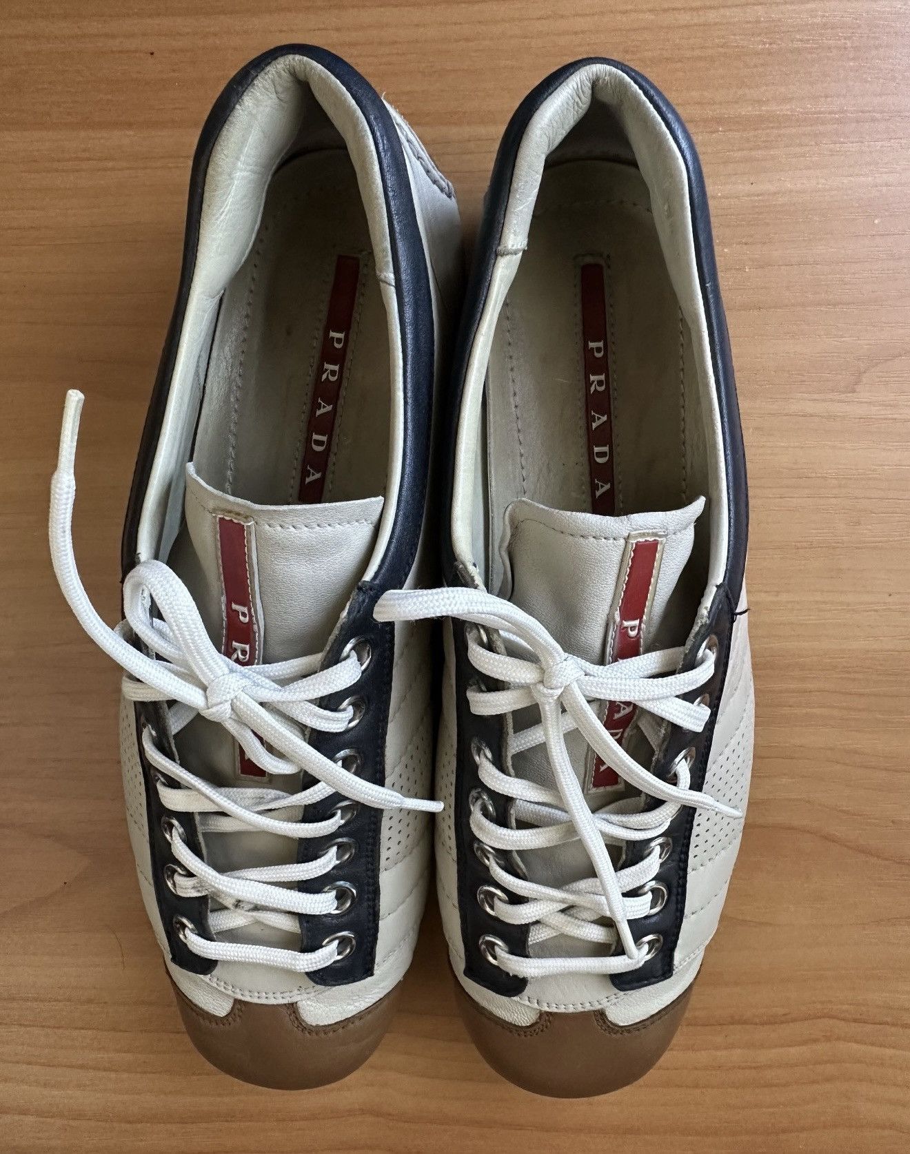 Prada PRADA Montecarlo Low Leather Logo Sneakers White Runway Size US 9 / EU 42 - 1 Thumbnail