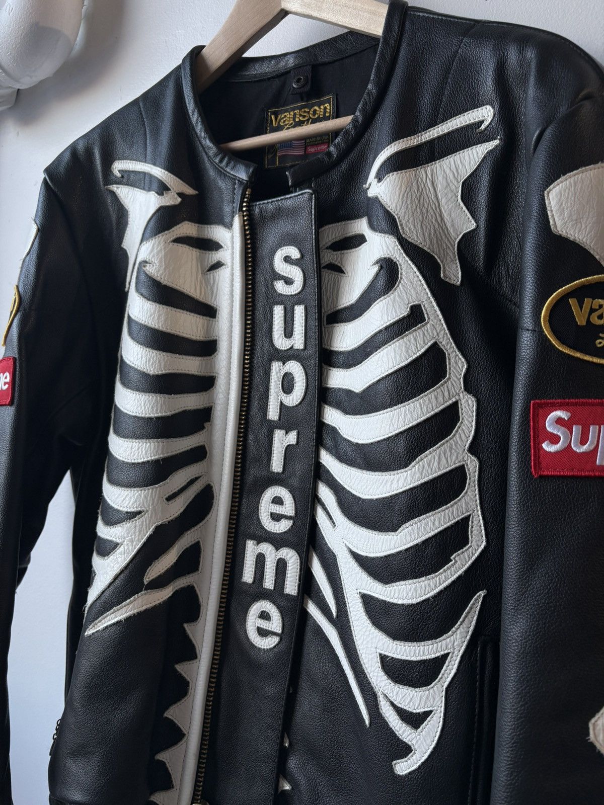 Supreme × Vanson Leathers Supreme X Vanson leathers SS17 "bones" leather jacket Size US L / EU 52-54 / 3 - 4 Thumbnail