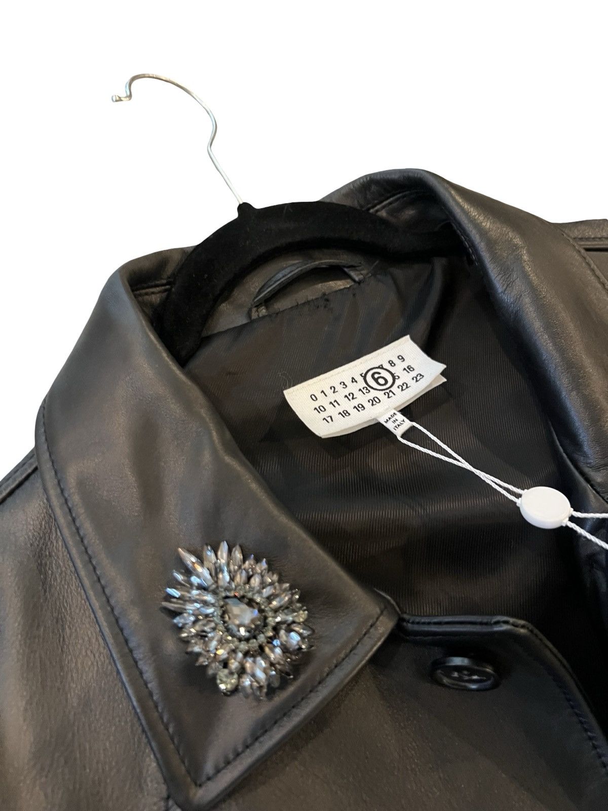 Maison Margiela Leather sports jacket with brooch pins Size US L / EU 52-54 / 3 - 3 Thumbnail