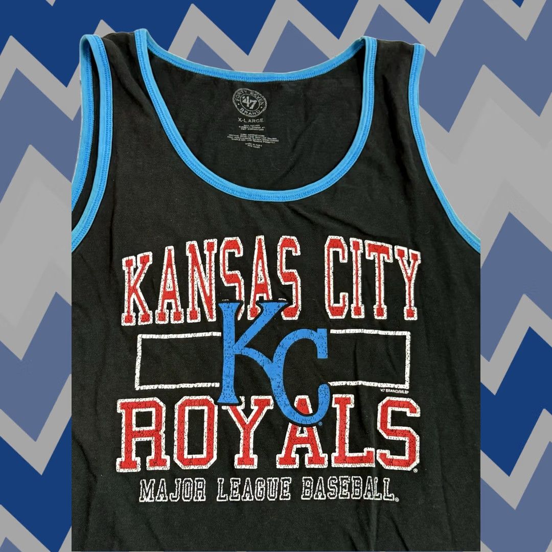 MLB Forty Seven KC Kansas City Royals MLB Black Blue Tank Top Mens XL EUC T-Shirt Brand Forty Seven Size US XL / EU 56 / 4 - 1 Thumbnail