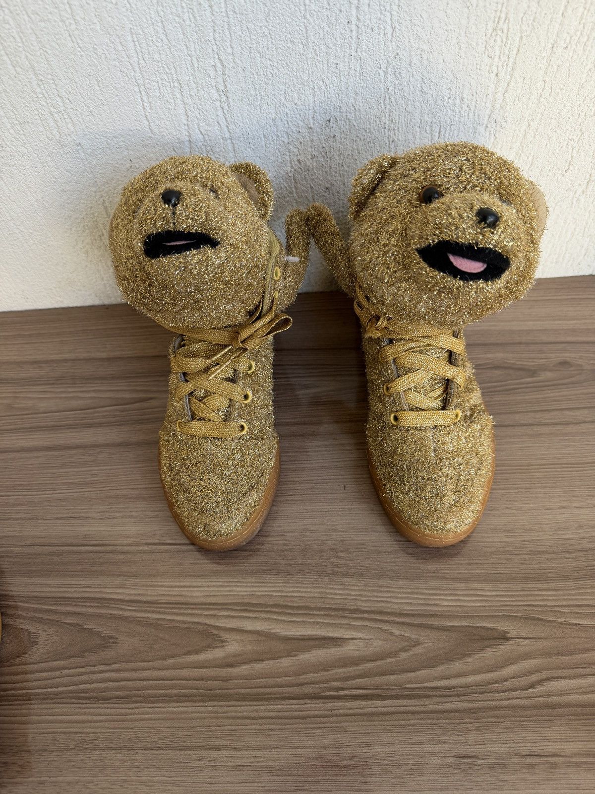 Adidas × Jeremy Scott Teddy bear glitter sneakers Size US 6 / IT 36 - 2 Thumbnail