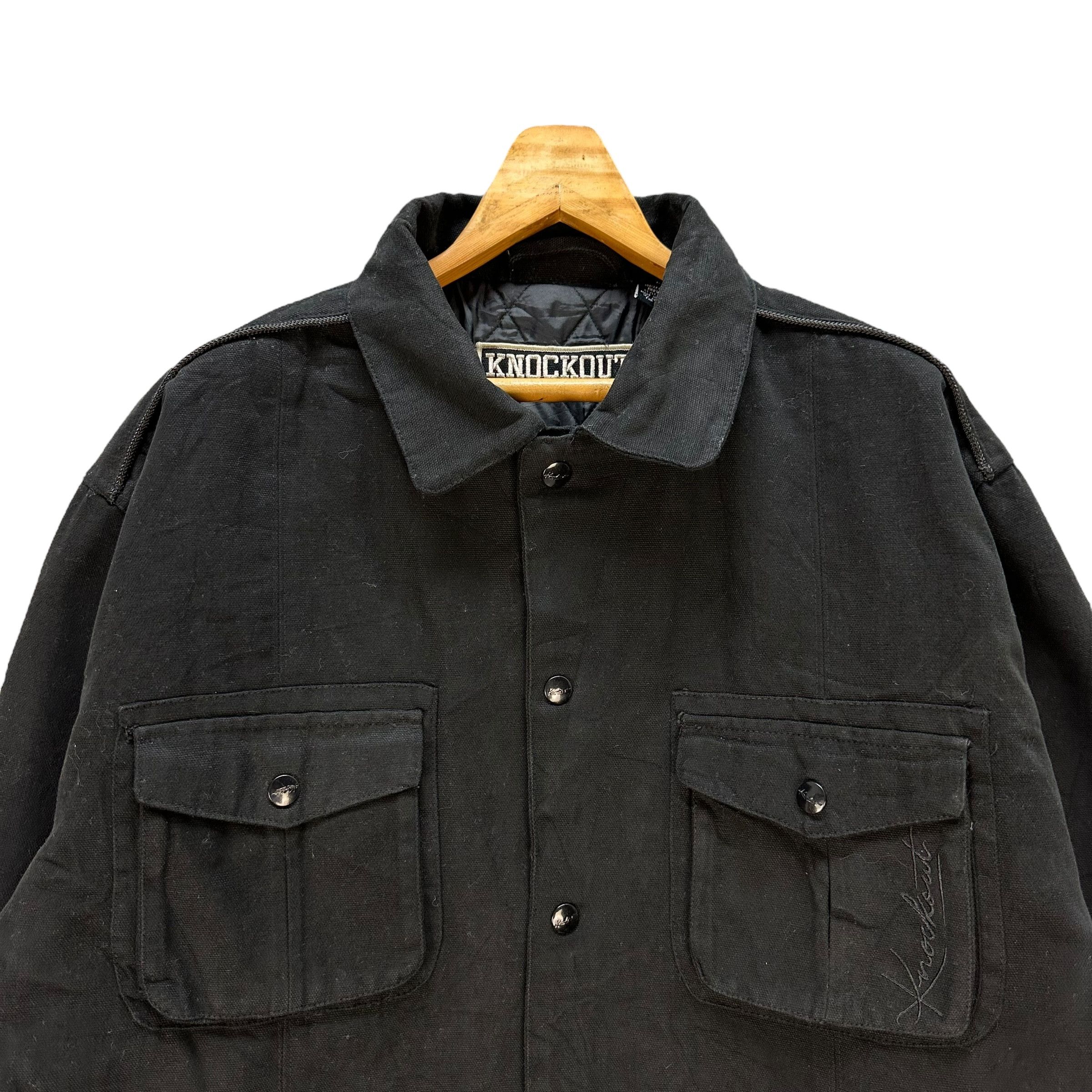 Vintage KNOCKOUT Workwear Duck Canvas Jacket Four Pocket #A79-1906 Size US L / EU 52-54 / 3 - 2 Thumbnail