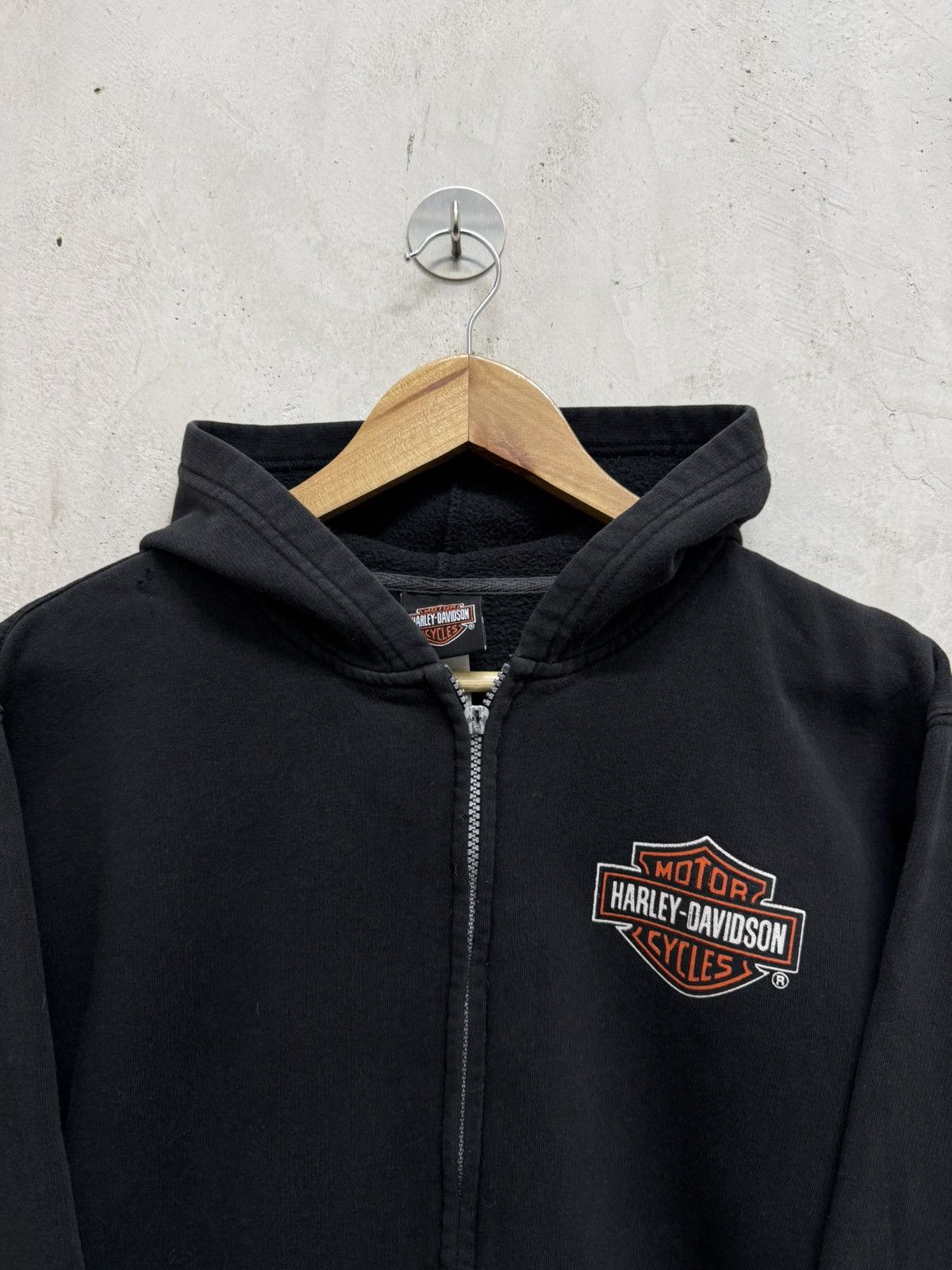 Harley Davidson 2000s Sunfaded Distressed Harley Davison Zipper Hoodie Size US M / EU 48-50 / 2 - 4 Thumbnail