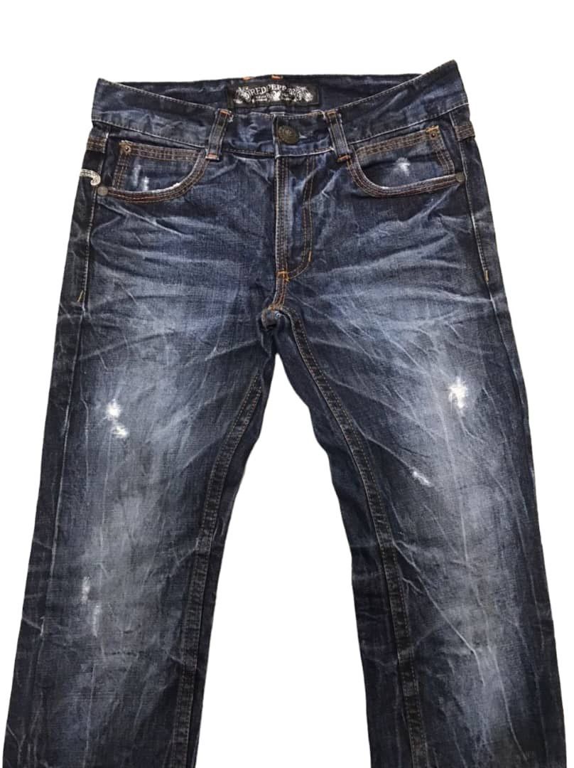 Japanese Brand 🔥🔥BEST OFFER🔥🔥RED PEPPER DENIM Skull Embroidery Jeans Size US 33 - 3 Thumbnail