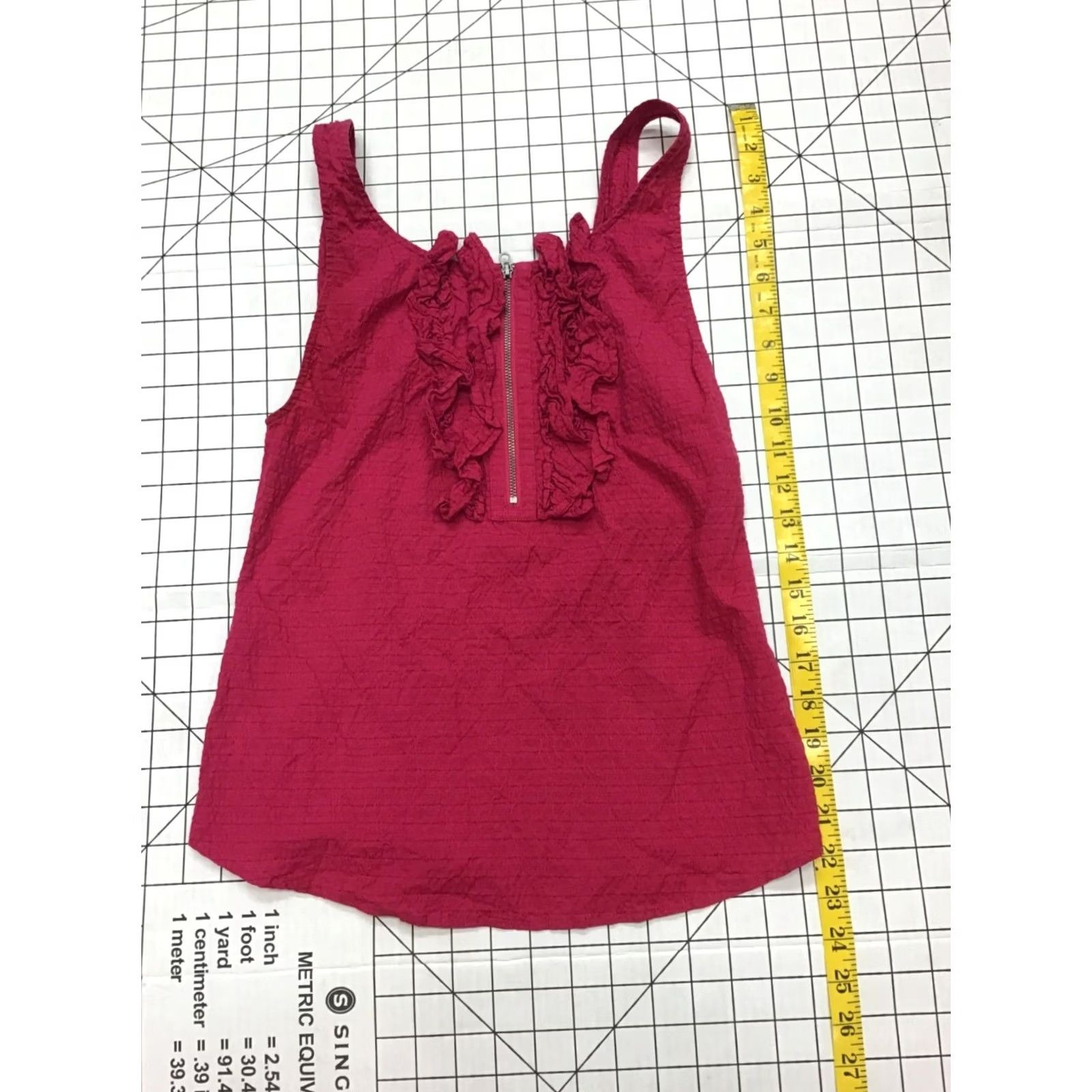 Juicy Couture VINTAGE Juicy Couture Tank Women’s 0 Hot Pink Cotton & Silk Ruffle Front Zipper Size XS / US 0-2 / IT 36-38 - 5 Thumbnail