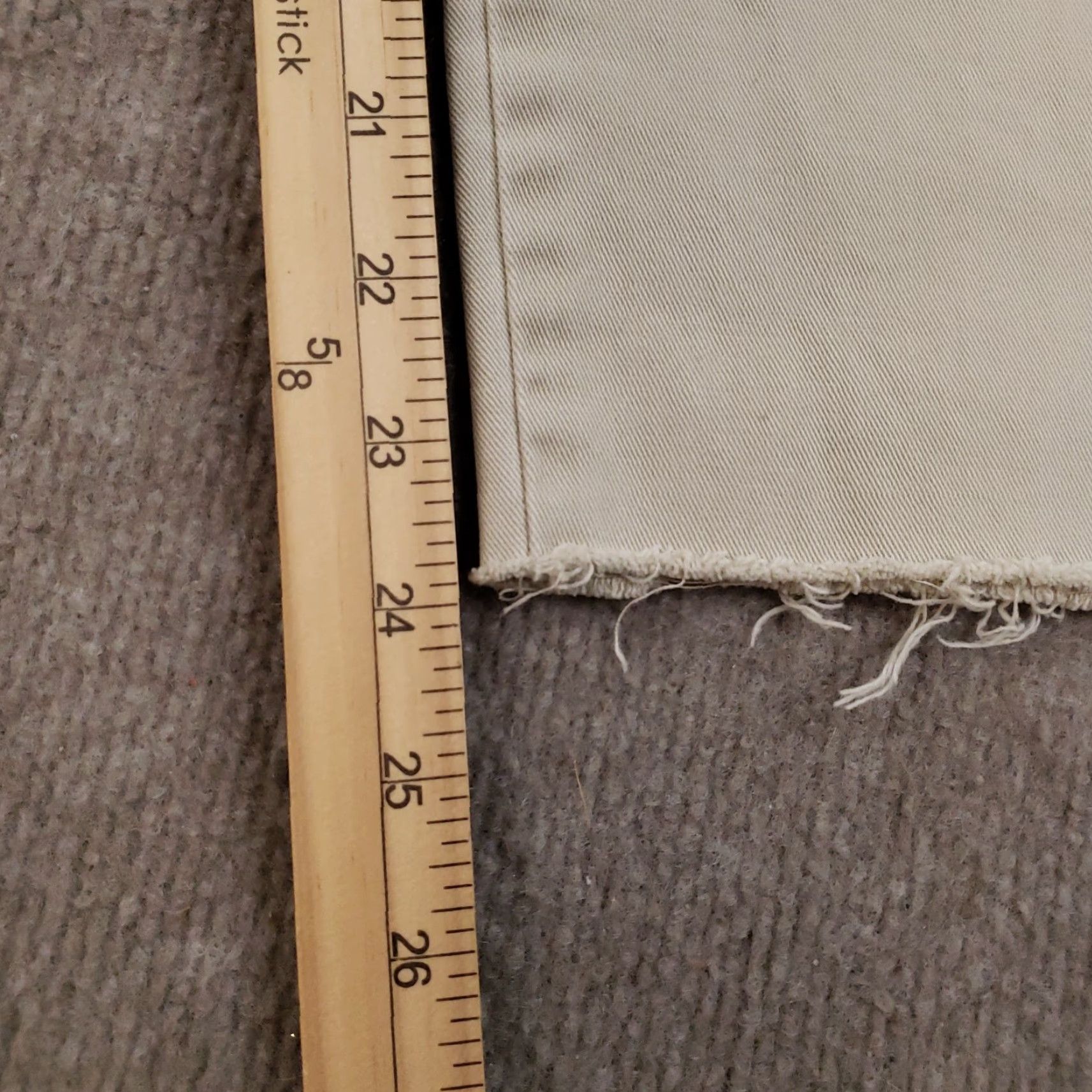 Ralph Lauren VINTAGE Ralph Lauren Pants Womens 12 Khaki Beige High Rise Straight Cropped Frayed Size 34" / US 12 / IT 48 - 3 Thumbnail