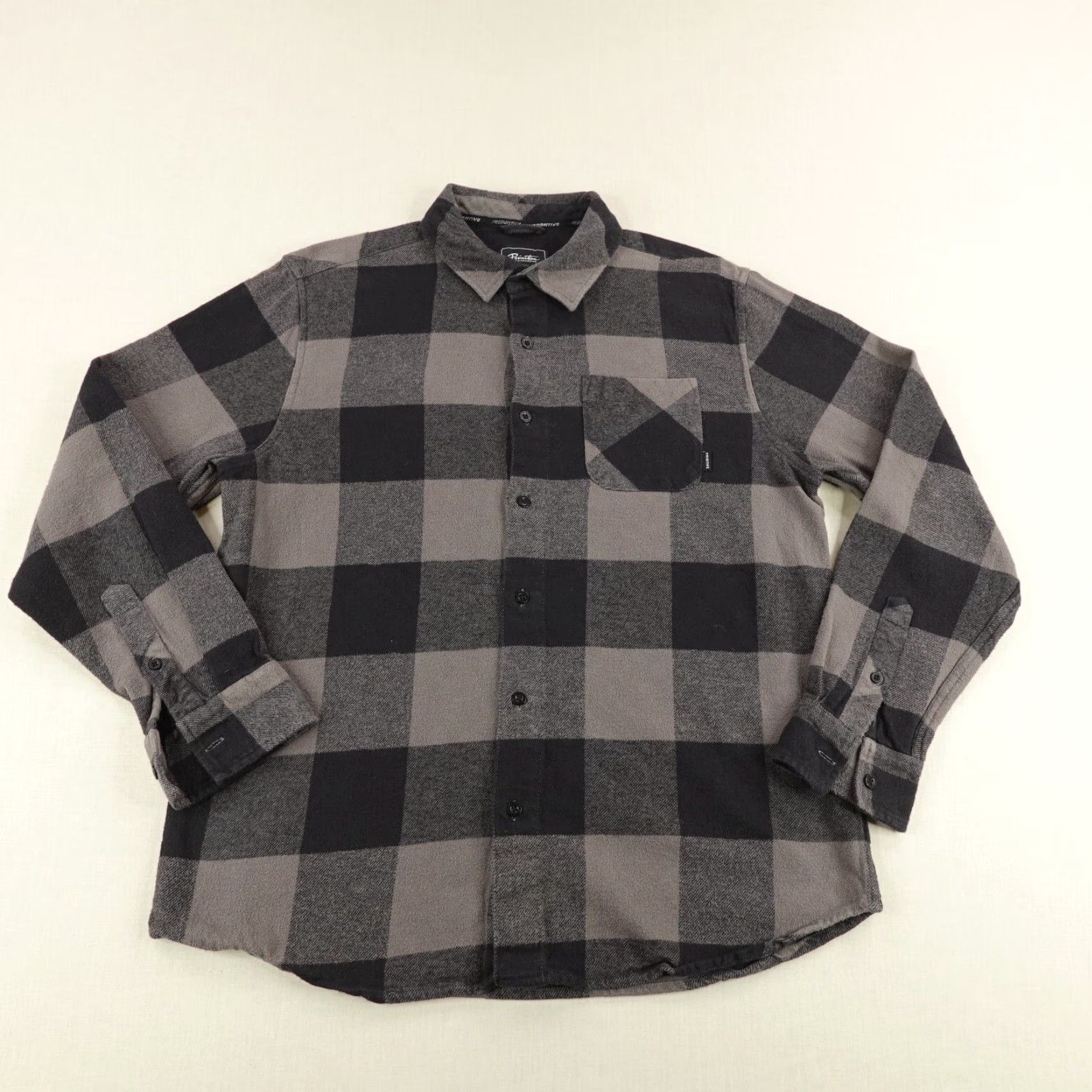 Primitive VINTAGE Primitive Apparel Plaid Flannel Shirt Mens Medium Long Sleeve Cotton Casual Skater Skull Embroidered Size US M / EU 48-50 / 2 - 2 Thumbnail