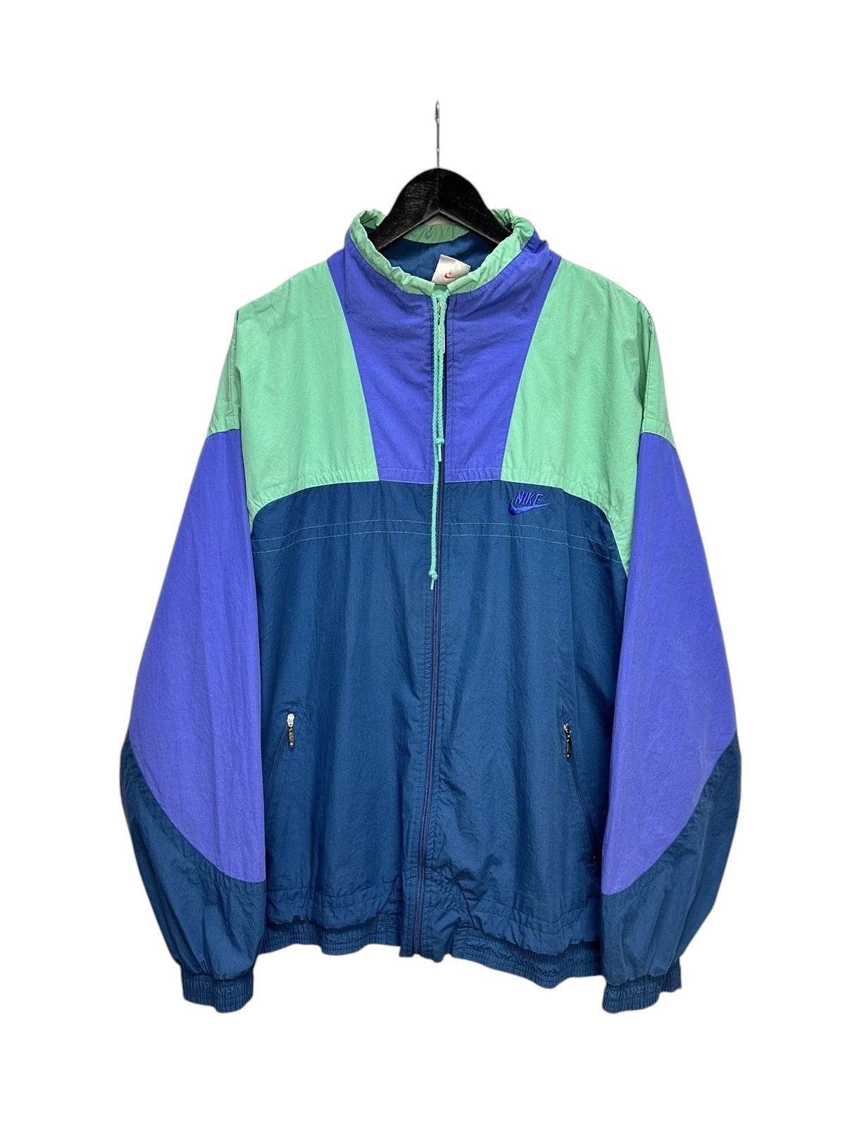 Vintage Nike blue 90s nylon baggy light jacket vintage y2k style Size US XL / EU 56 / 4 - 2 Thumbnail