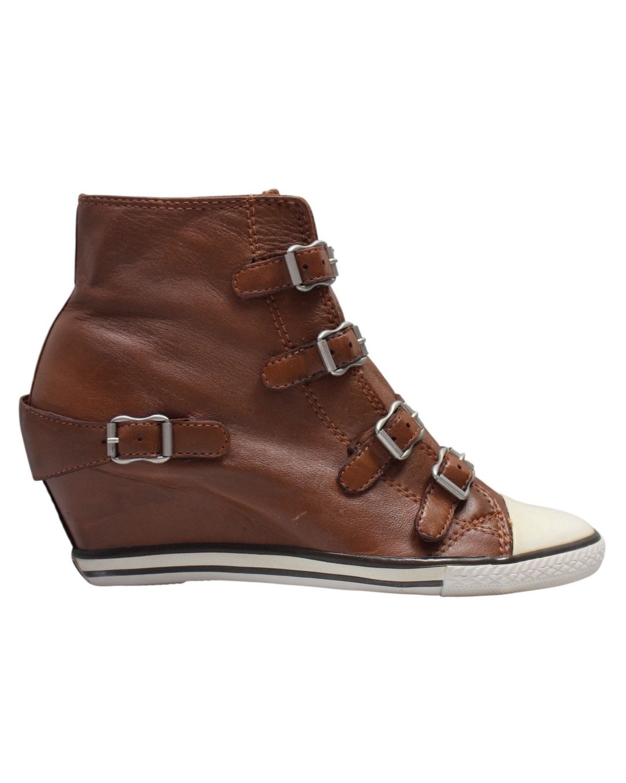 ASH 2000S ASH LIMITED BUCKLED LEATHER WEDGE SNEAKERS Size US 9 / IT 39 - 6 Thumbnail