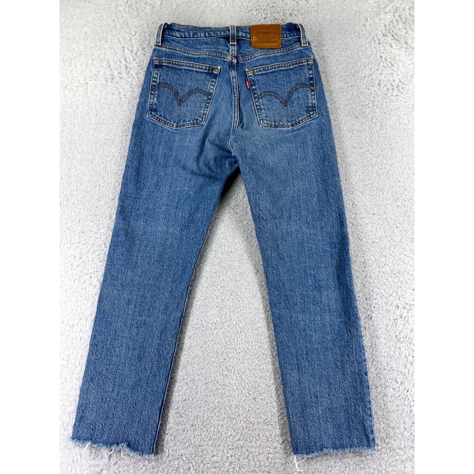 Levi's Levi's Jeans Adult 25 Blue Denim Button Fly Straight 5-Pocket Cotton Regular Medium Size US 26 / EU 42 - 2 Thumbnail