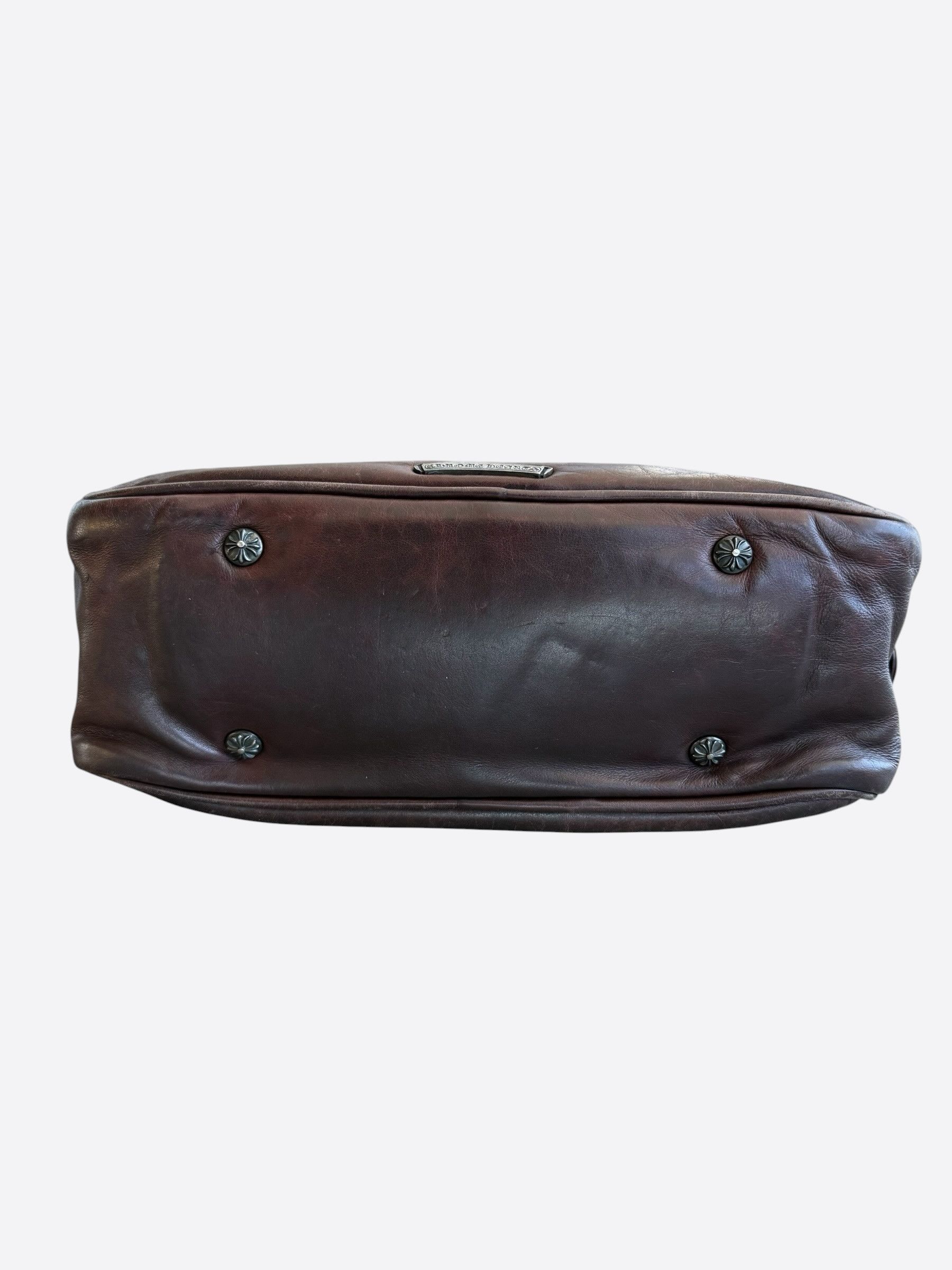 Chrome Hearts Chrome Hearts Burgundy Leather Fleur Patch Bowling Bag Size ONE SIZE - 5 Thumbnail