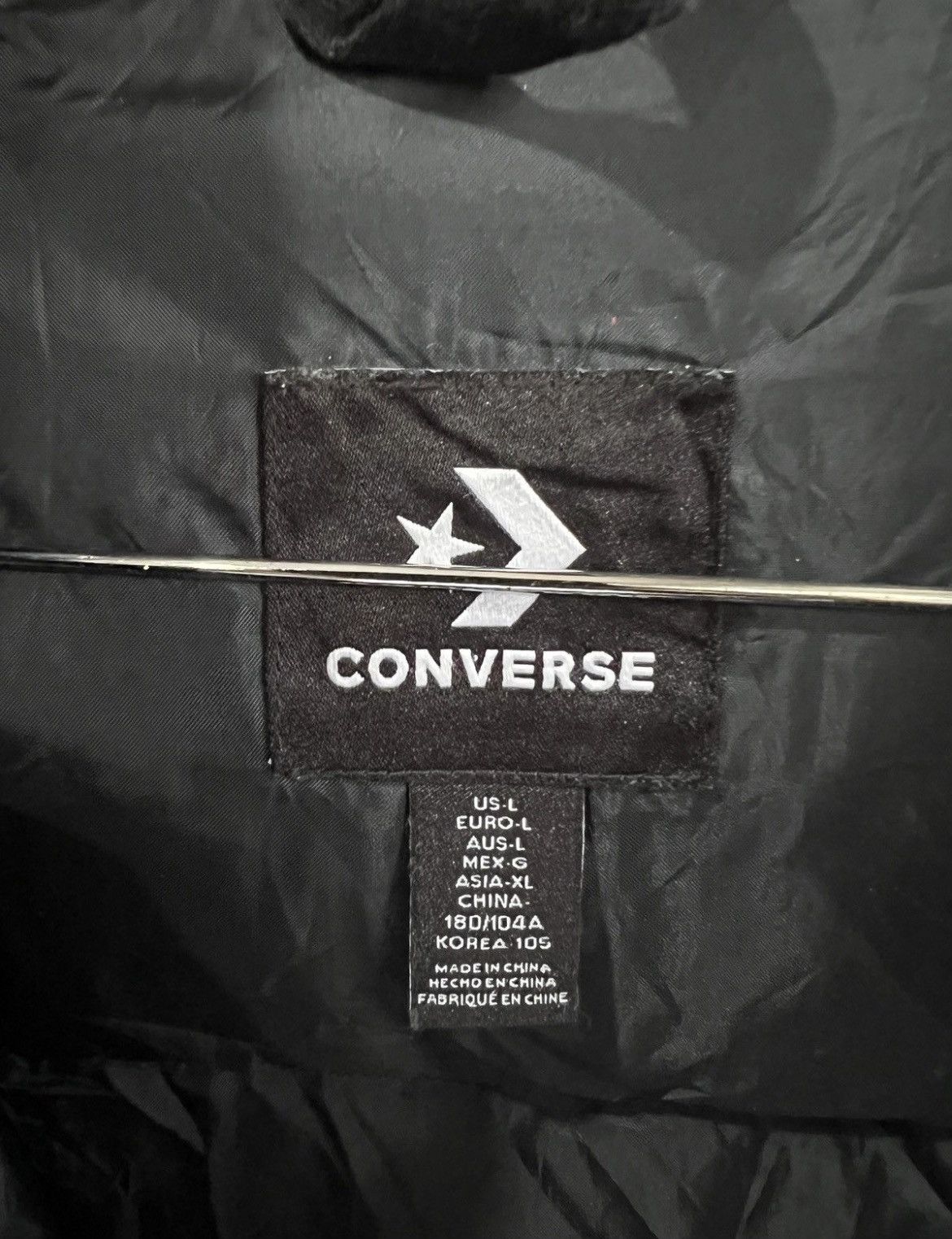 🔥Rare Distressed Converse Multicolor Puffer Jacket
