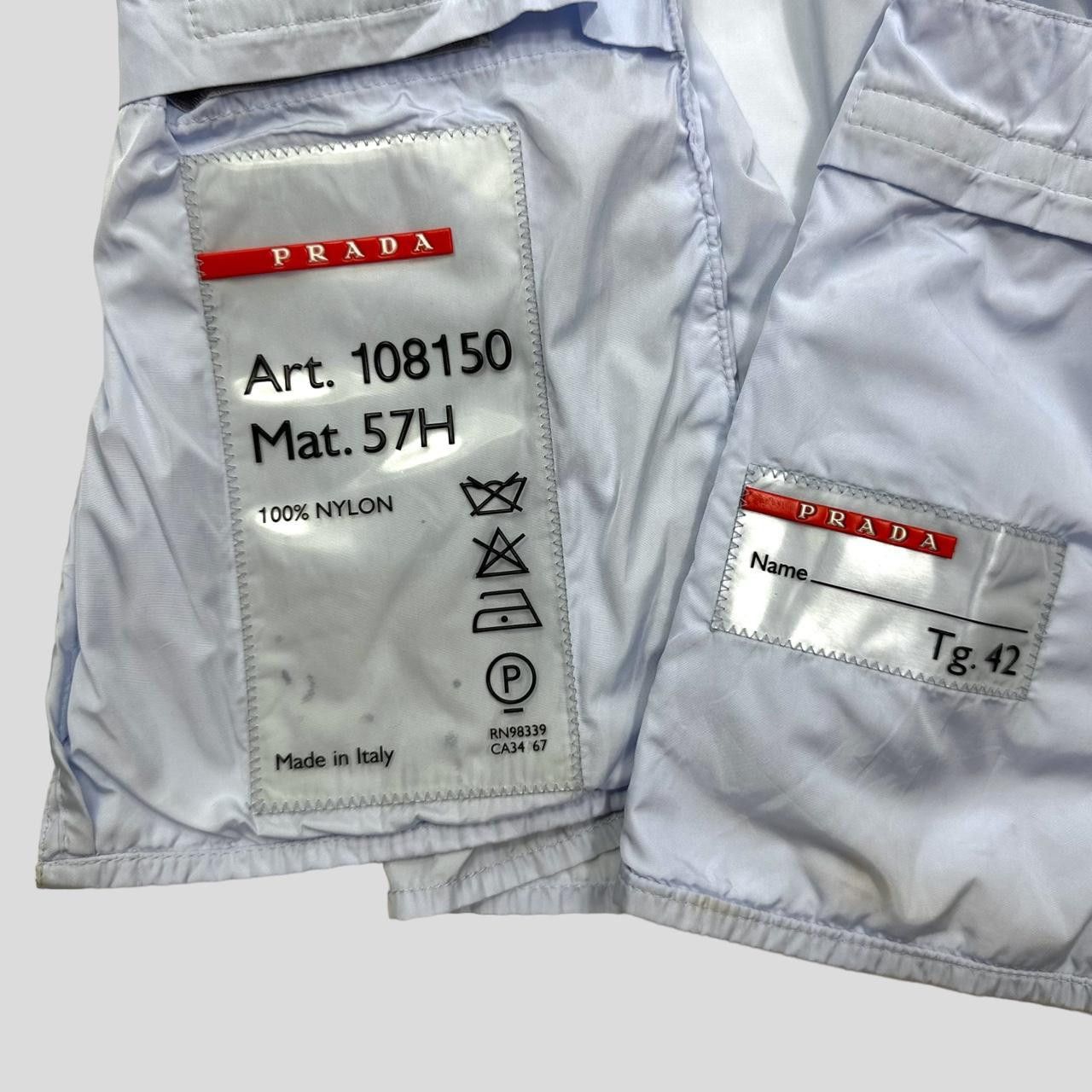 Prada Prada Sport SS00 Ice Blue Nylon Moto Detailed Jacket - IT42 Size S / US 4 / IT 40 - 7 Thumbnail