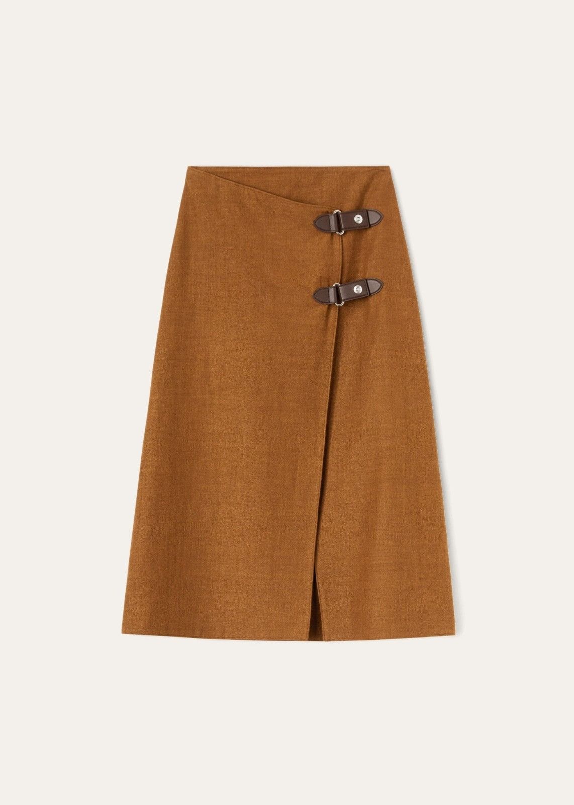 Loro Piana o1srvl11e0824 Alinne Midi Skirt in Brown Size 30" / US 8 / IT 44 - 1 Thumbnail