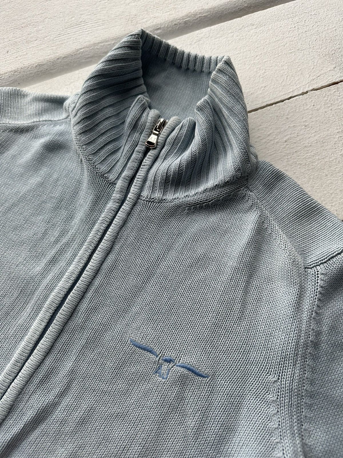 Armani 🚨90s Armani Jeans Sweater wmn sz 40 light blue with logo l Size S / US 4 / IT 40 - 5 Thumbnail