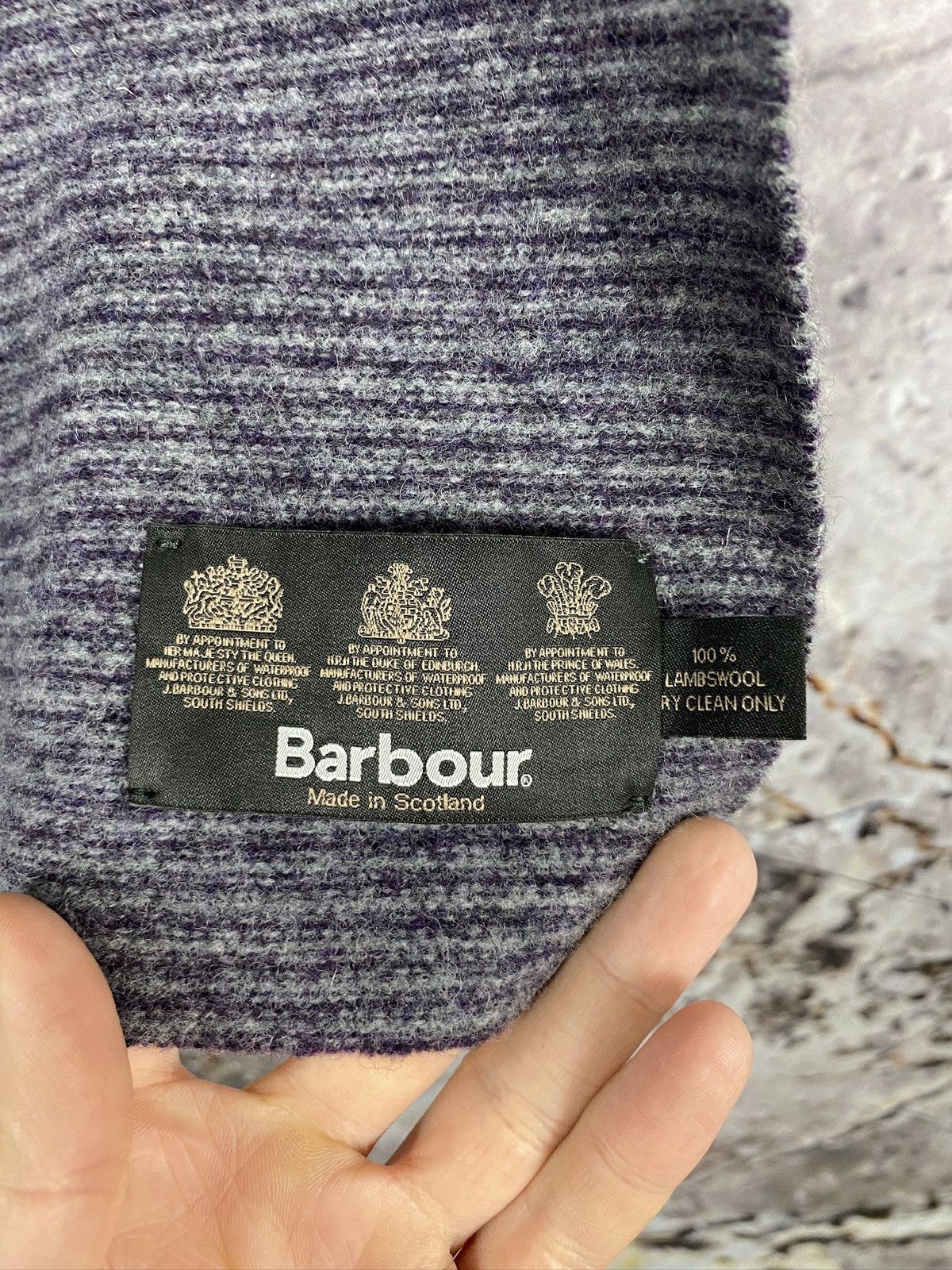 Barbour × Vintage Men’s Sheep Wool Scarf Barbour Luxury Streetwear Size ONE SIZE - 2 Thumbnail