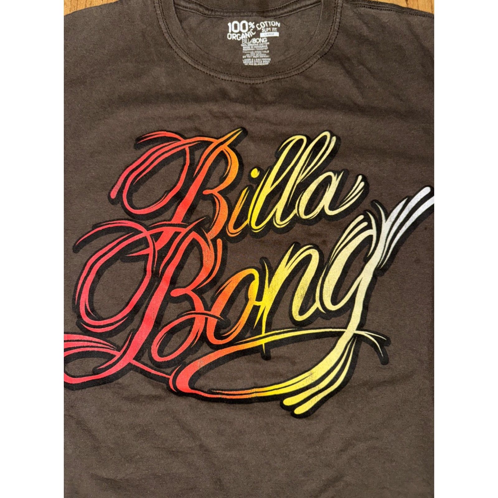 Billabong VINTAGE Billabong T-Shirt Brown 100% Organic Cotton Large Mens 20x25.5 Regular Size US L / EU 52-54 / 3 - 3 Thumbnail