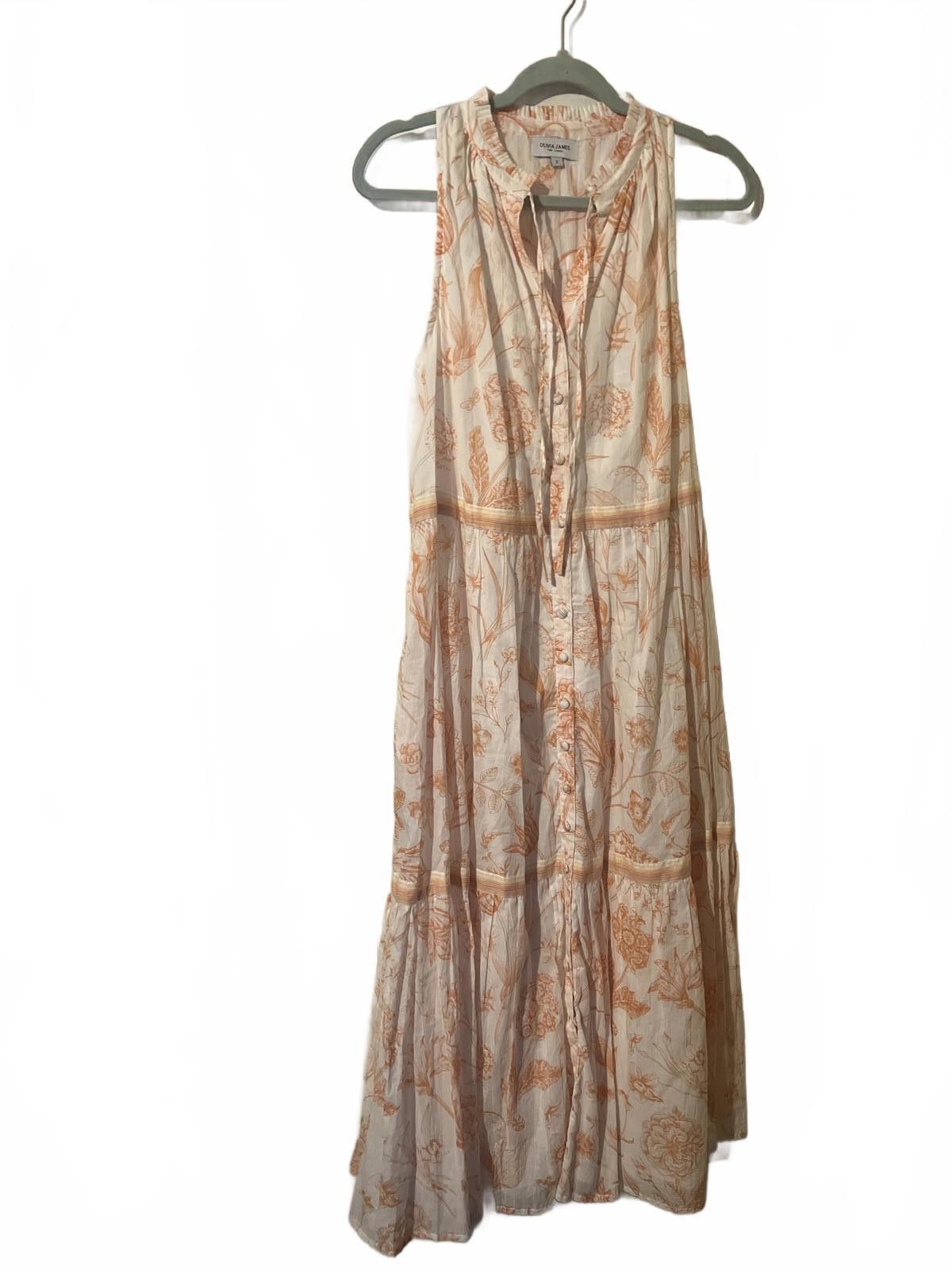 Other Olivia James Sleeveless Maxi Dress Orange Floral Print S Size S / US 4 / IT 40 - 2 Thumbnail