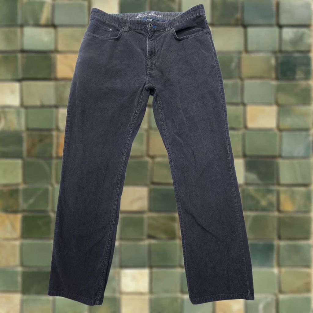 Eddie Bauer Eddie Bauer Mens Gray Straight Corduroy Pants 38 x 32 (Actual 36 x 31") Regular Chino Casual Pants Size US 38 / EU 54 - 1 Thumbnail