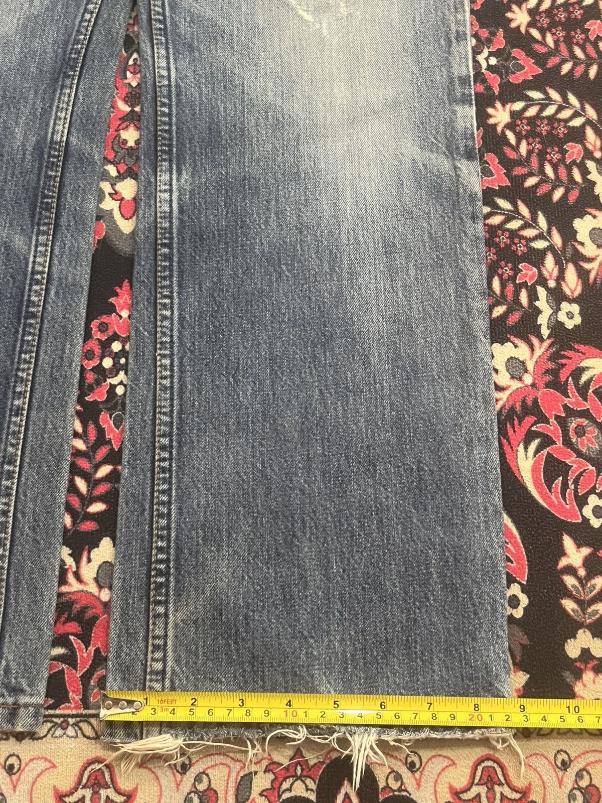 Levi's Y2K Levi’s 506 Blue Faded Washed Frayed Leg Straight Jeans Size US 29 - 18 Thumbnail