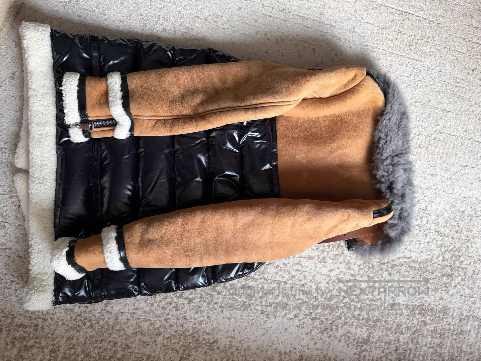 Moncler Multi Colored Puffer Coat with Fur Collar. Size US S / EU 44-46 / 1 - 4 Thumbnail